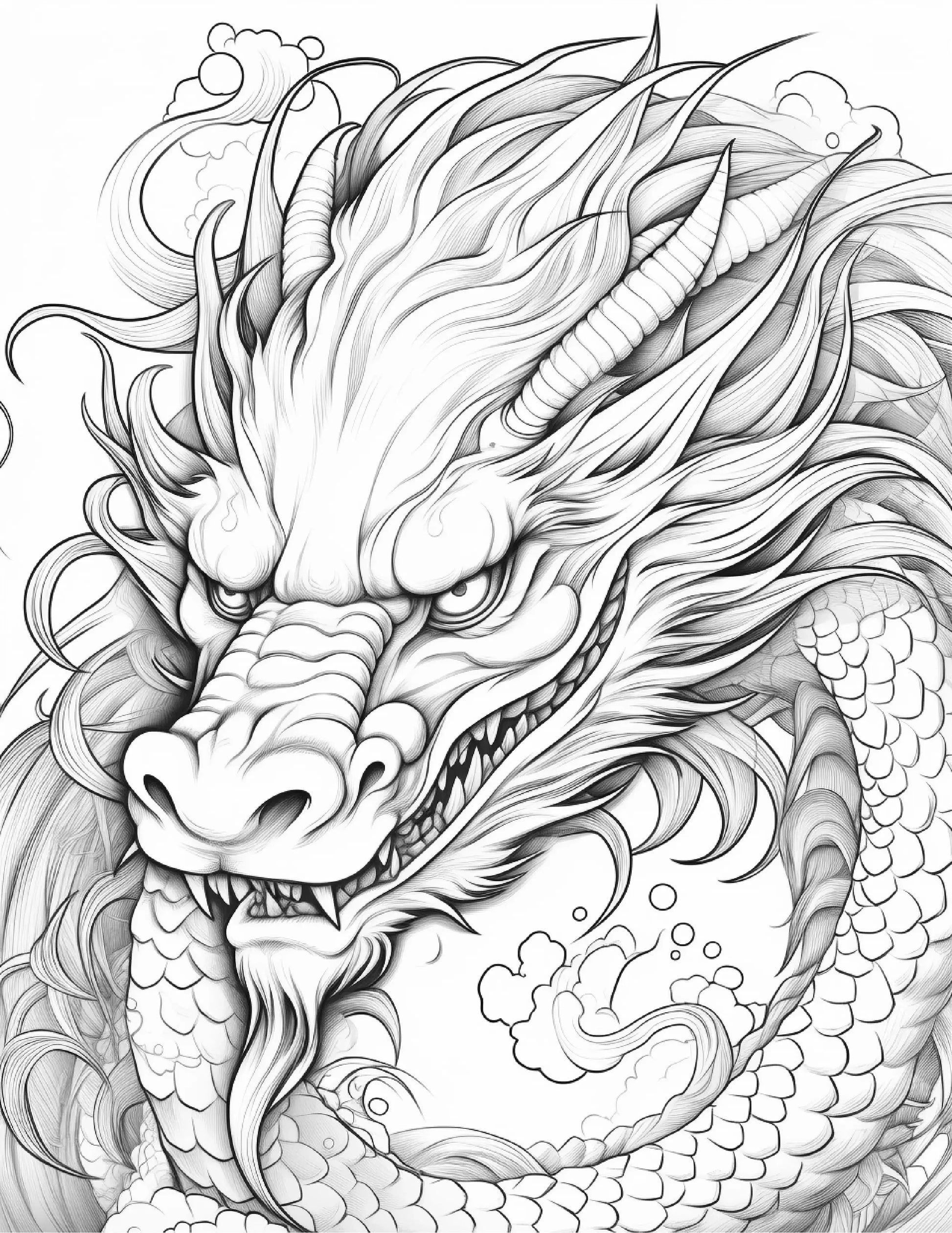 Chinese Dragon Coloring Pages For Adults 1-Robs Books