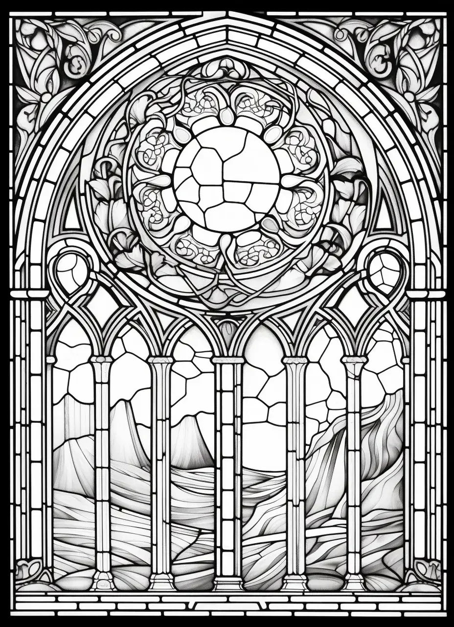 150 Stained Glass Coloring pages 2-Robs Books