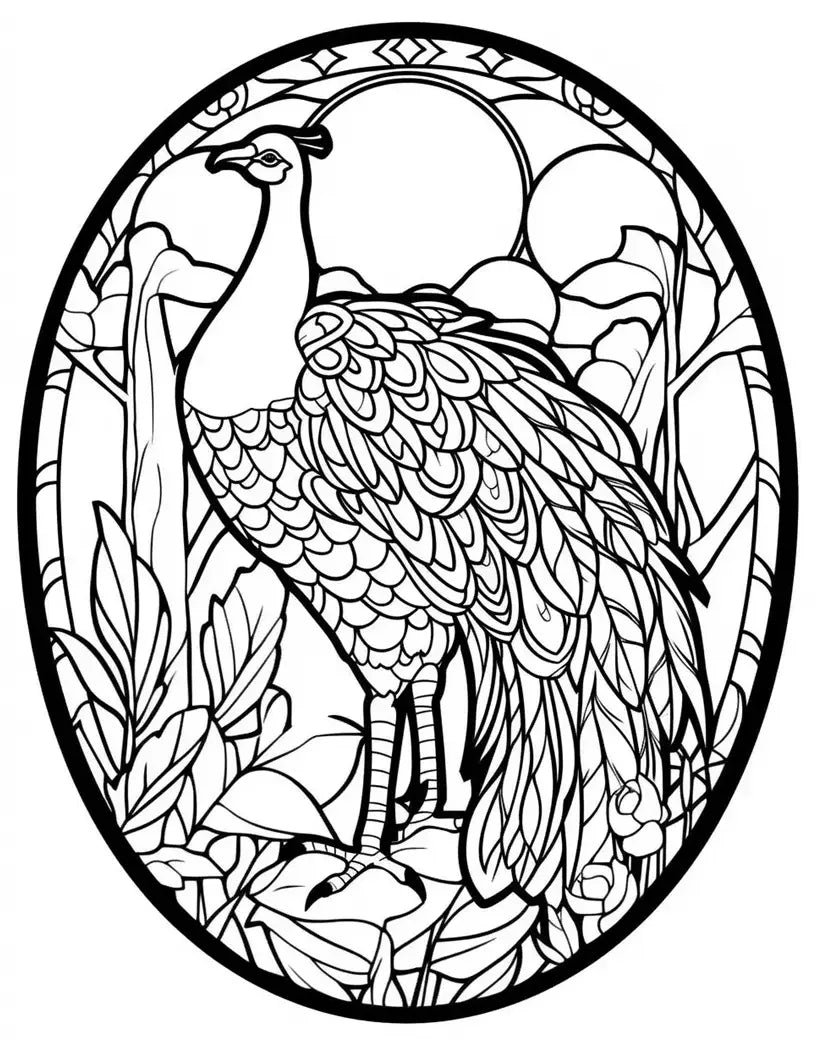 100 Animals Stained Glass Coloring Pages 2-Robs Books