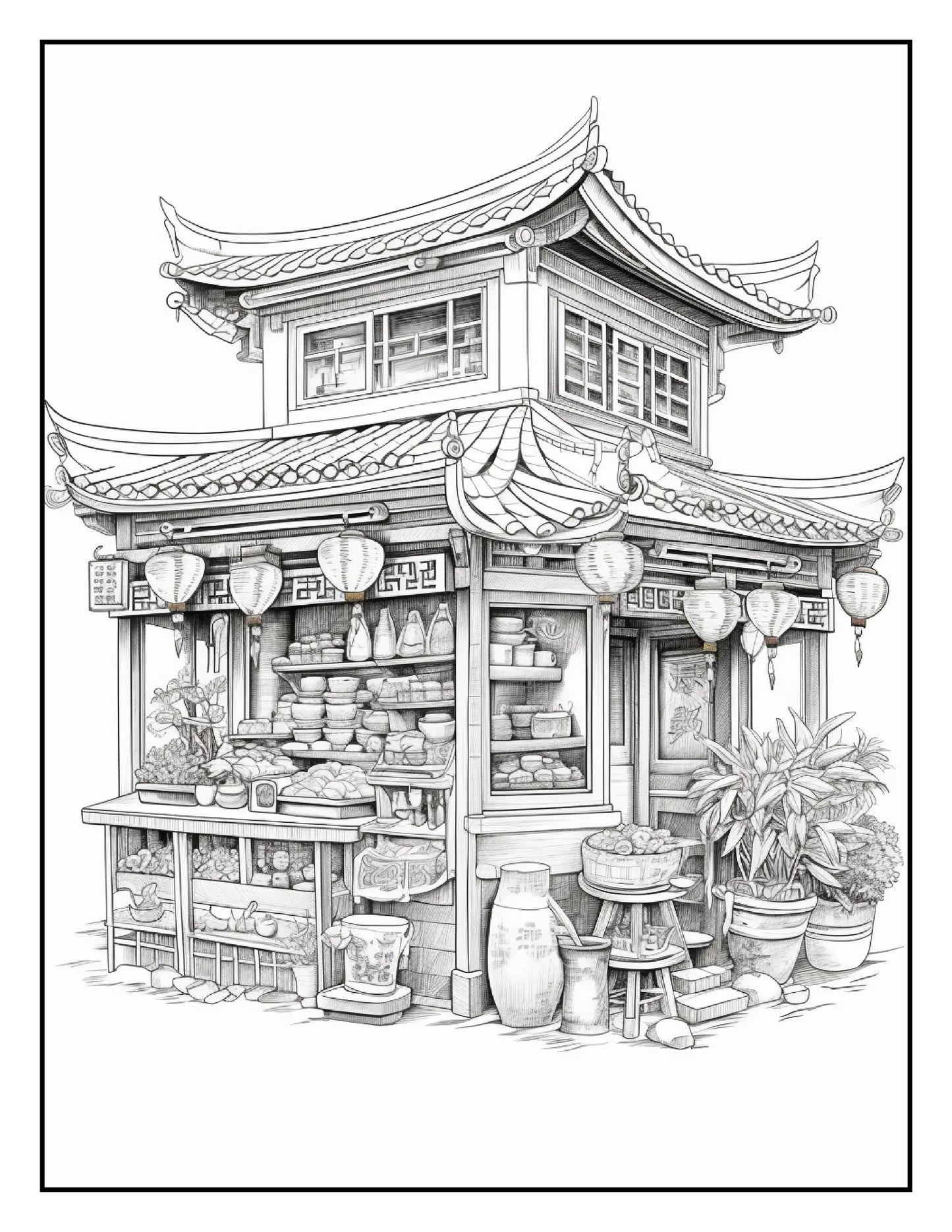 150 Chinese Shop Coloring Pages-Robs Books