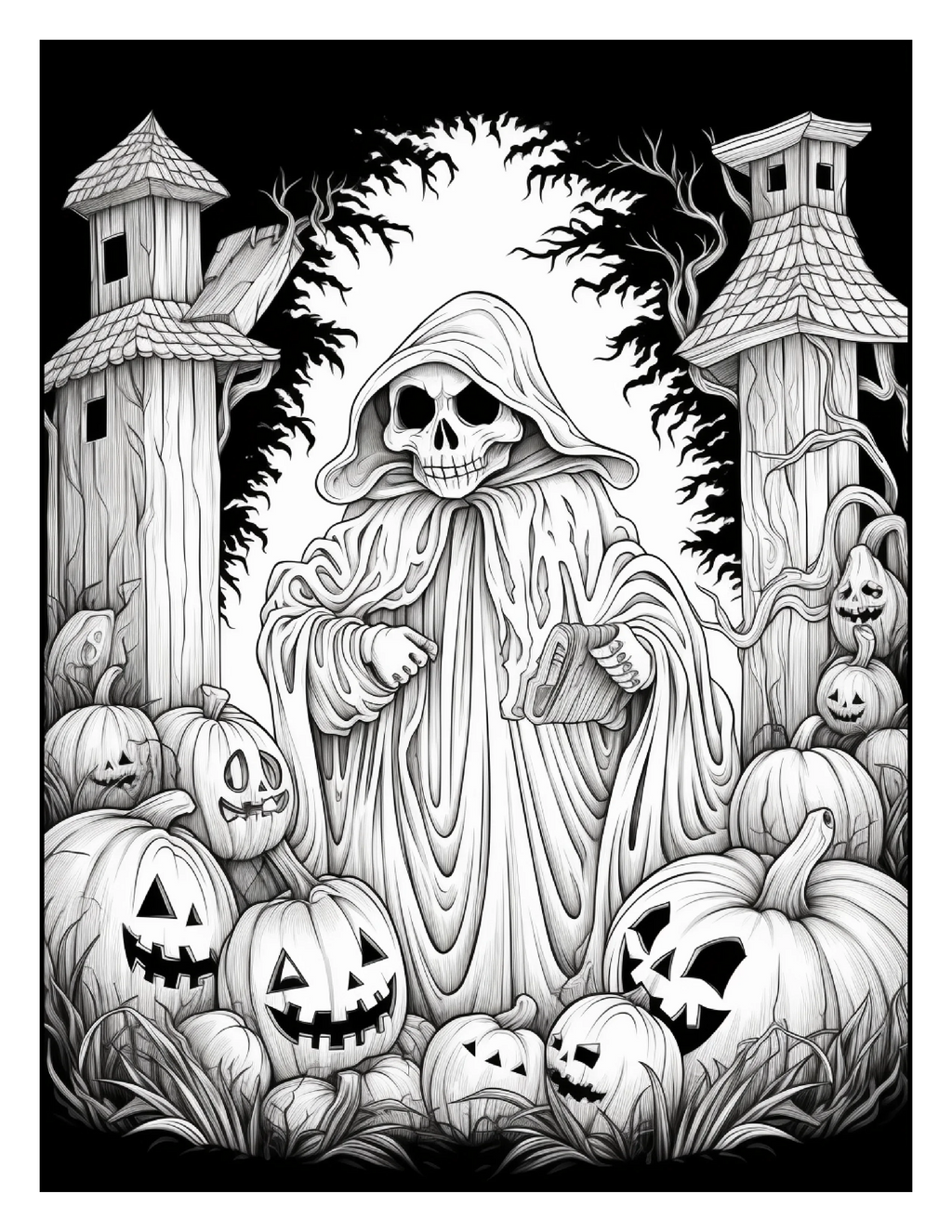 100 Halloween Ghost Coloring Pages For Adults 1 - Robs Books