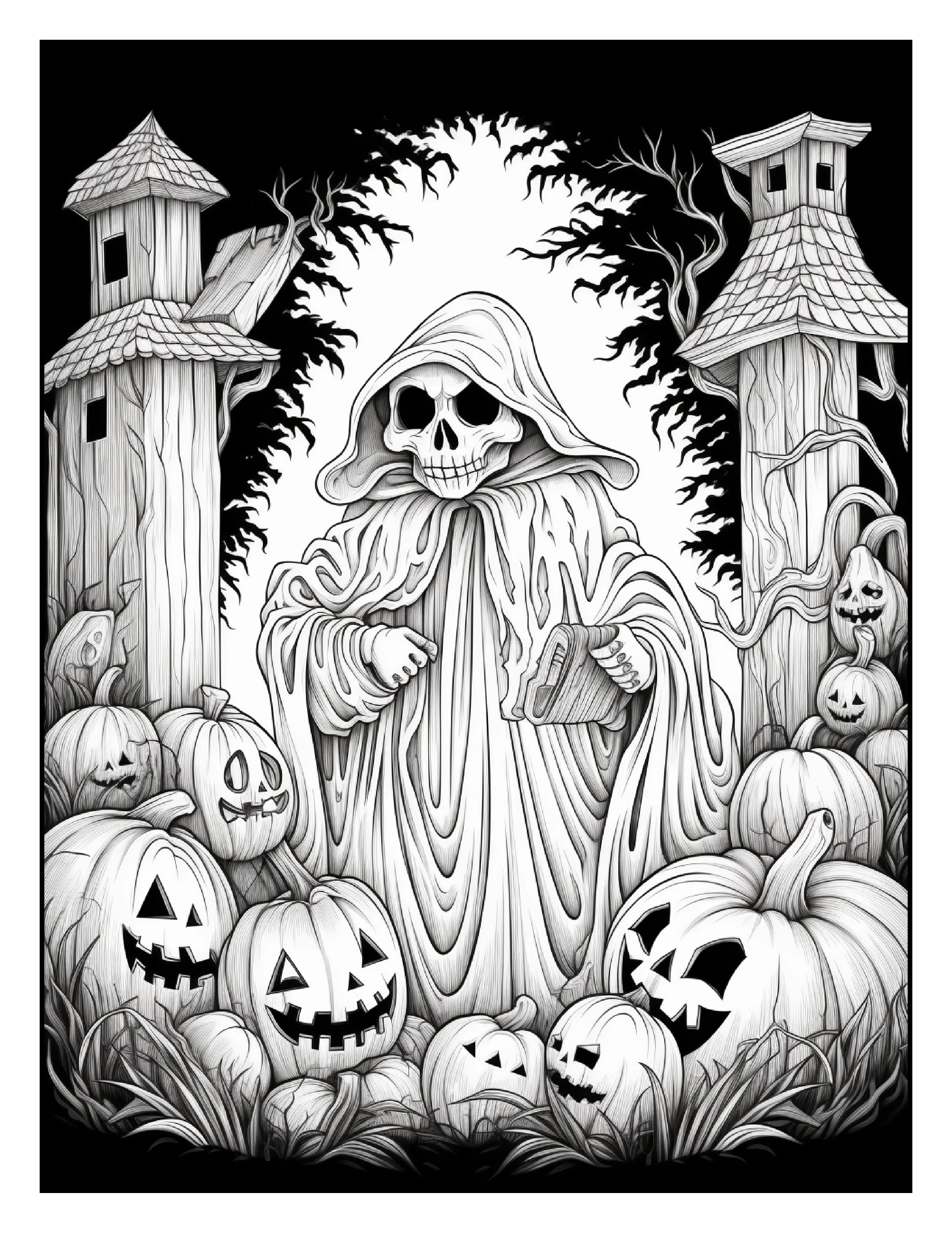 100 Halloween Ghost Coloring Pages For Adults 1 - Robs Books