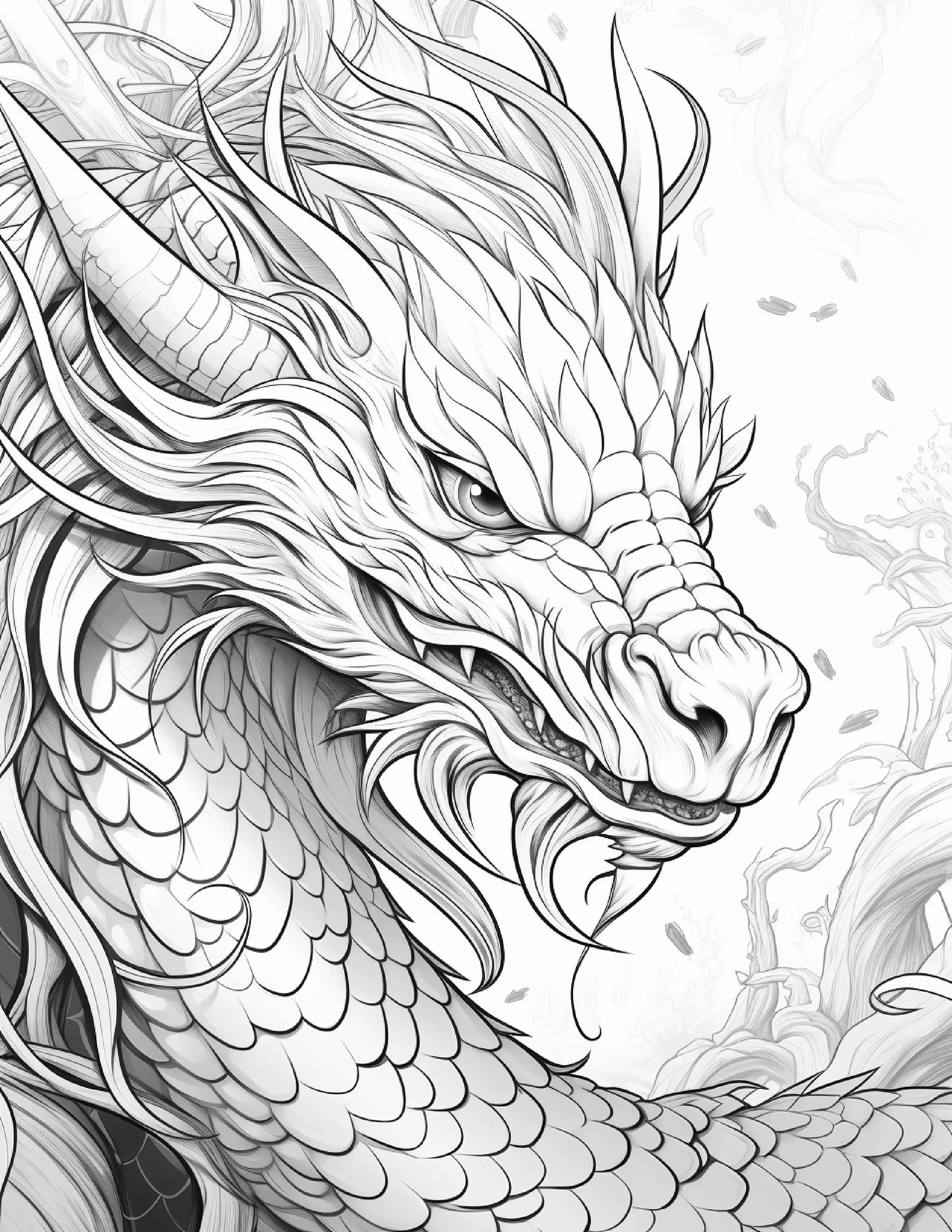 chinese dragon coloring pages for Adults 2 - Robs Books