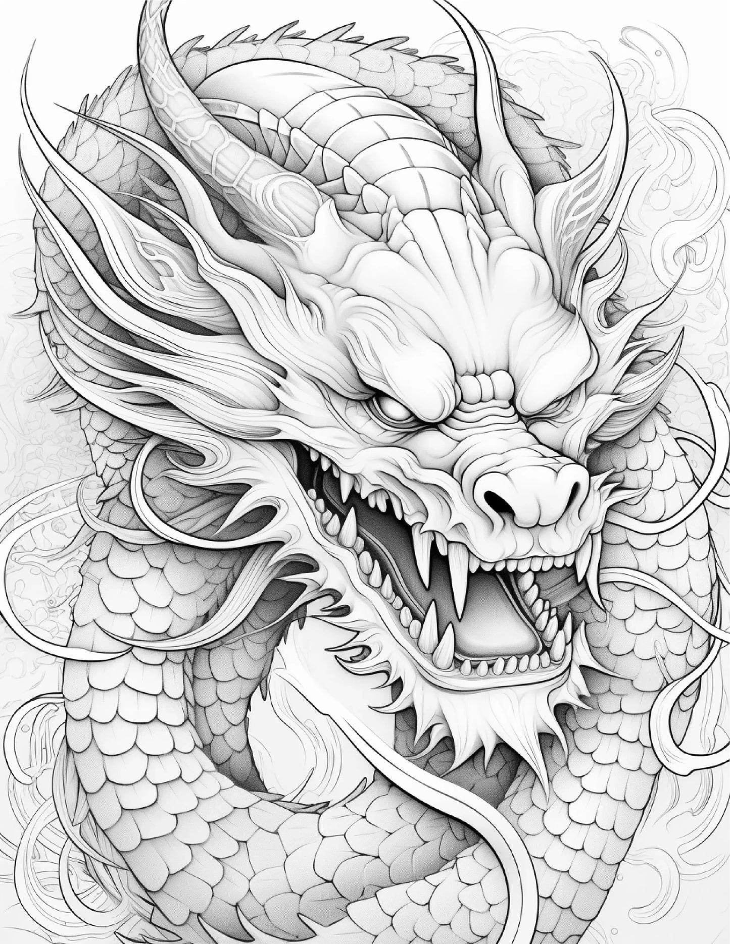 chinese dragon coloring pages for Adults 2-Robs Books