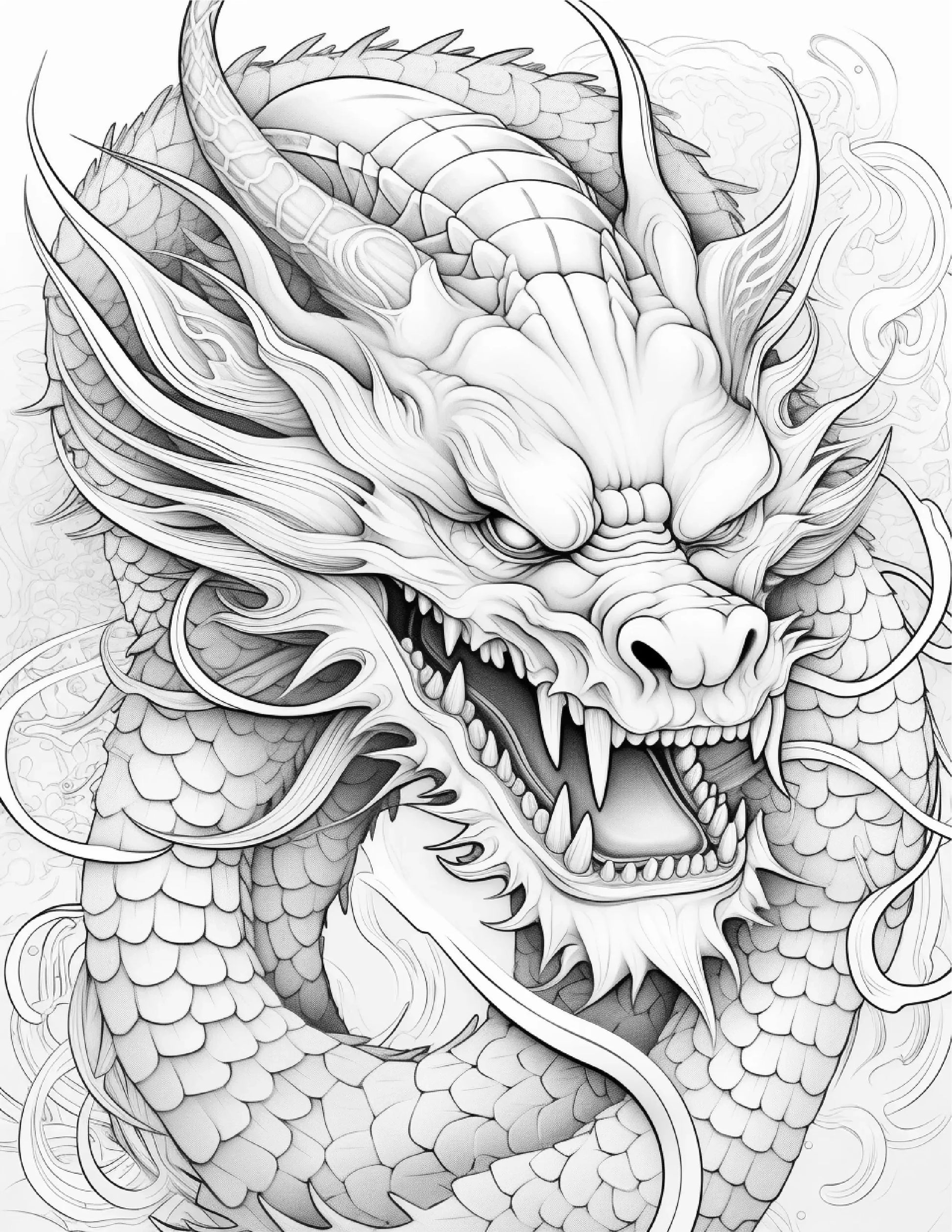 chinese dragon coloring pages for Adults 2-Robs Books
