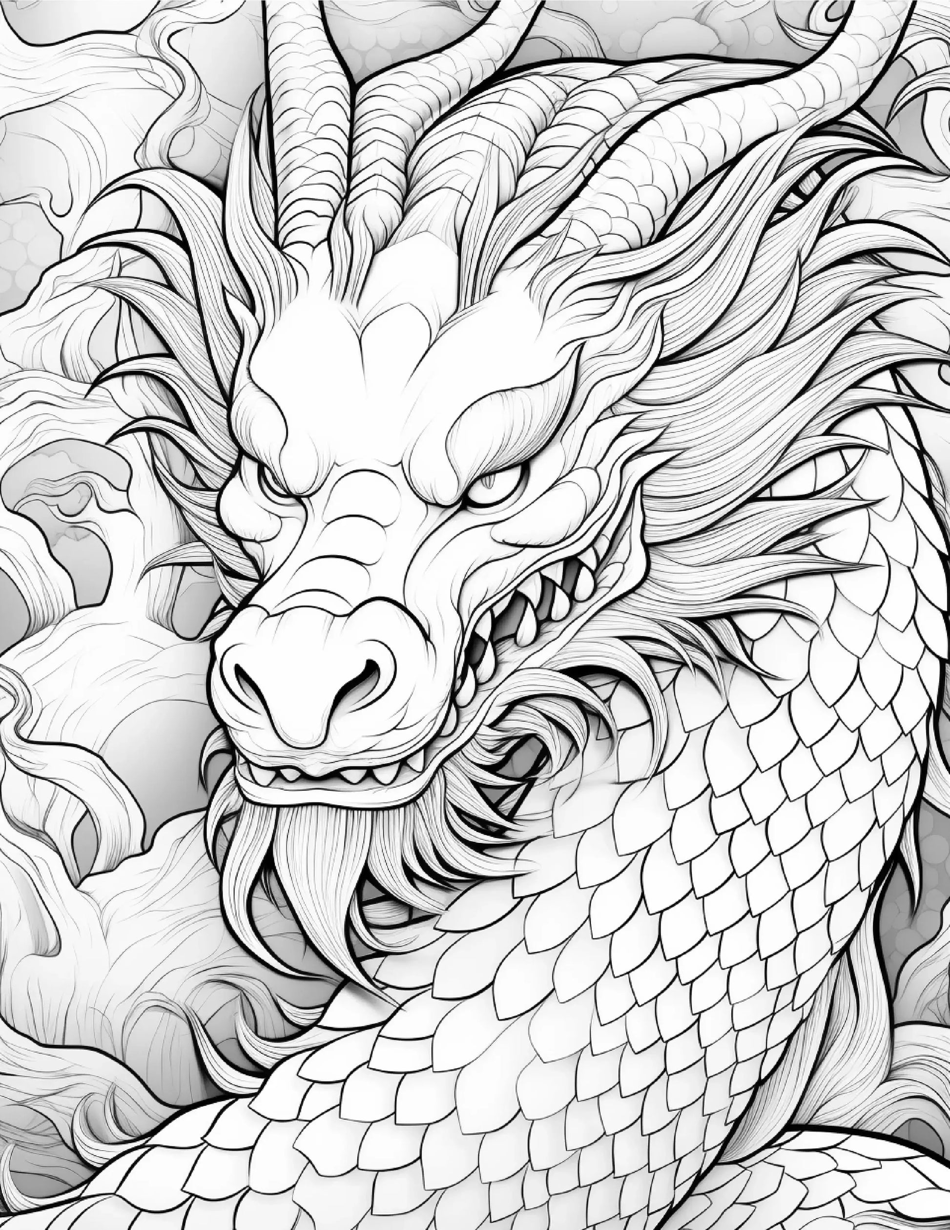 chinese dragon coloring pages for Adults 2-Robs Books
