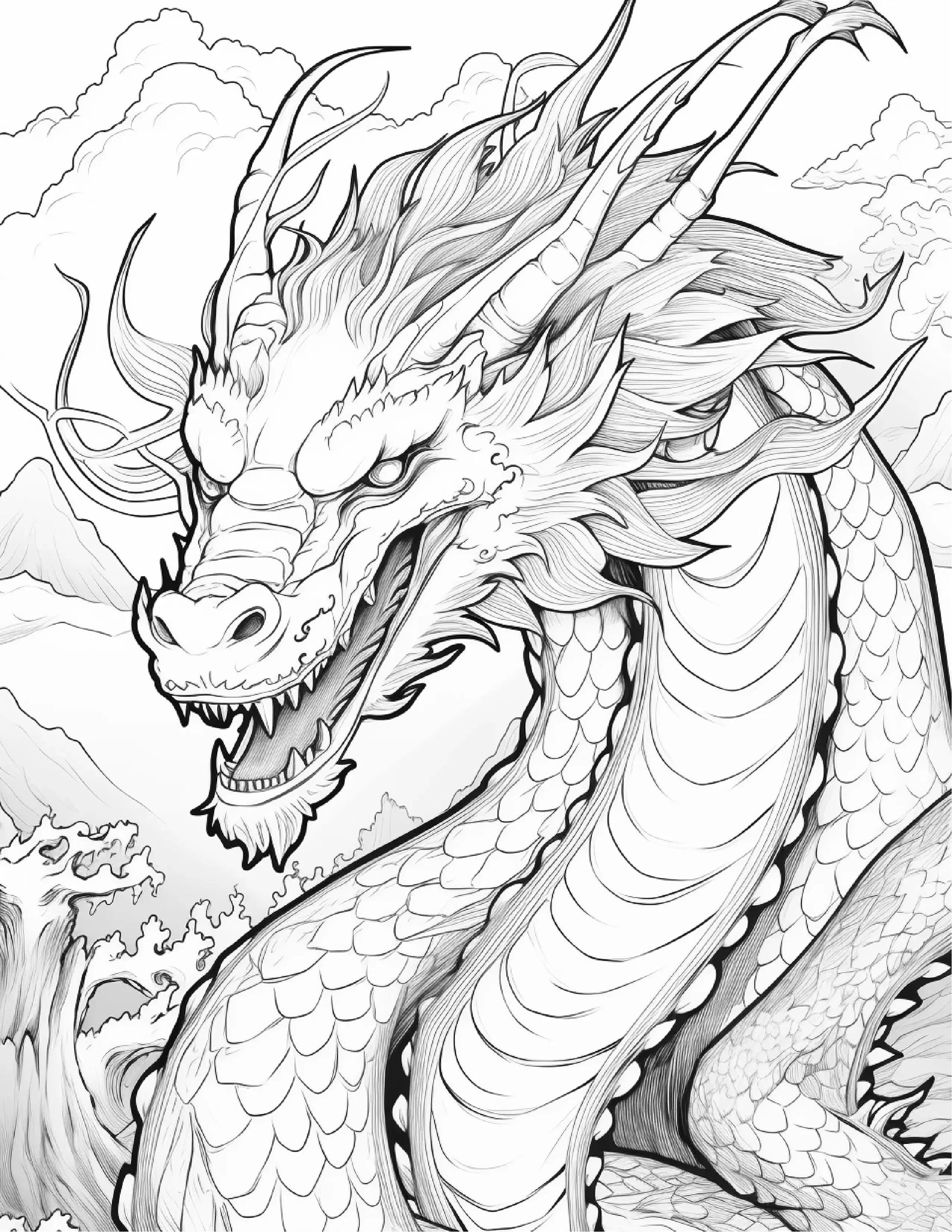 chinese dragon coloring pages for Adults 2-Robs Books