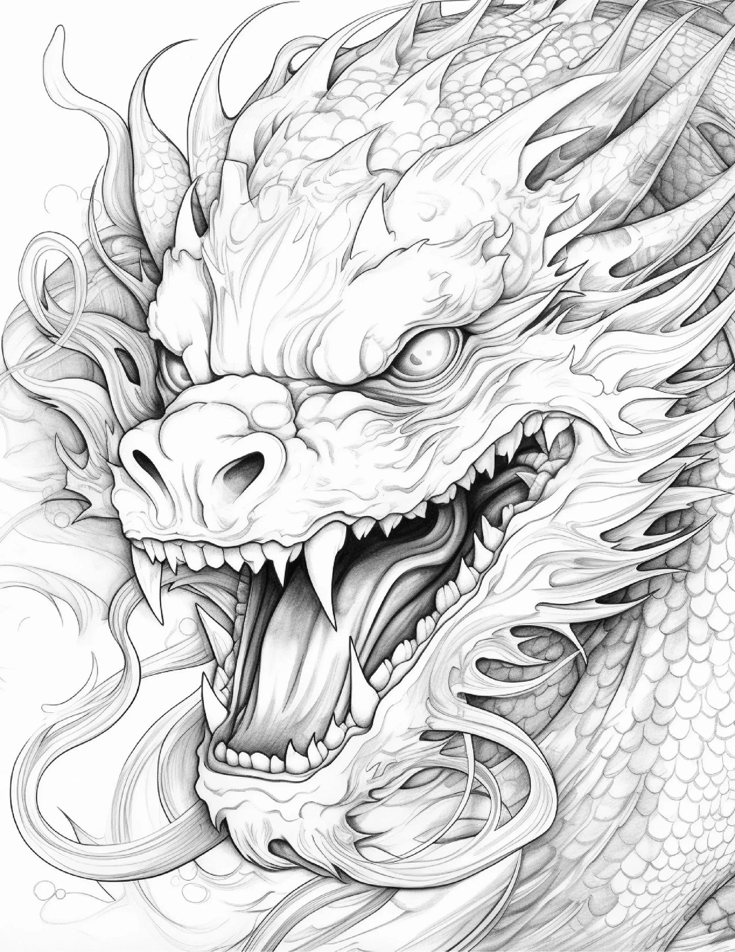 chinese dragon coloring pages for Adults 2-Robs Books