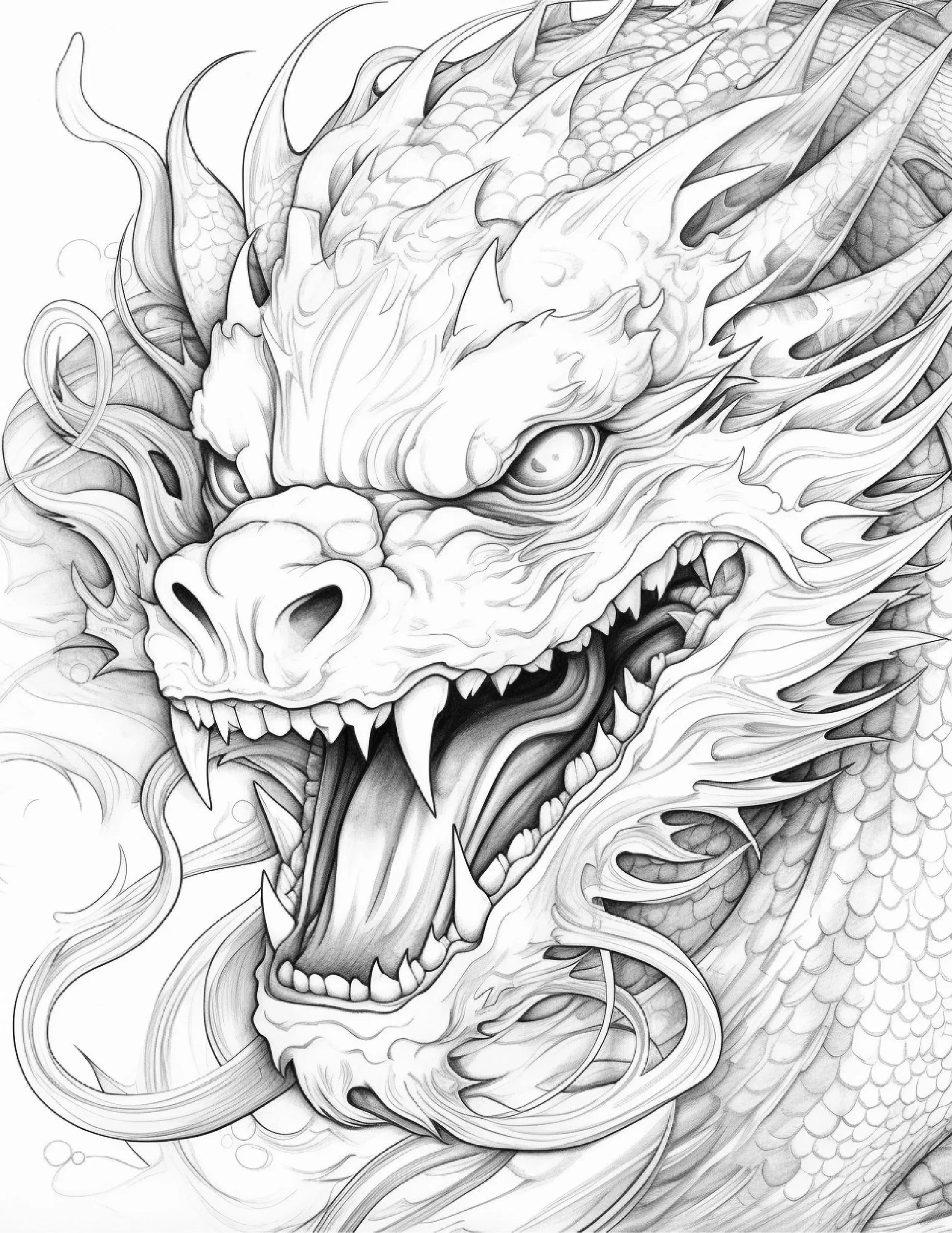 chinese dragon coloring pages for Adults 2-Robs Books