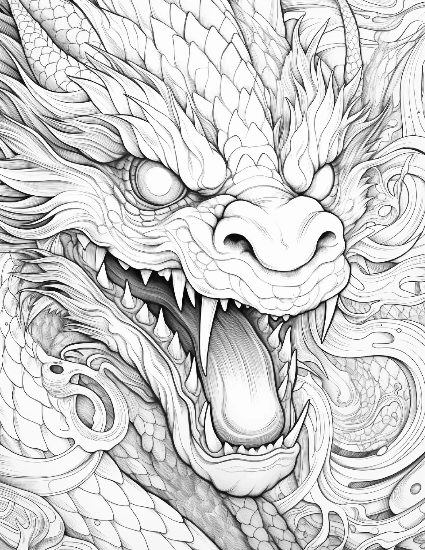 chinese dragon coloring pages for Adults 2-Robs Books