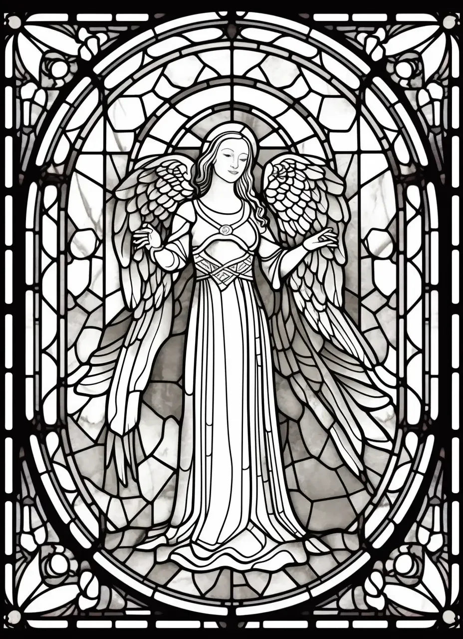 150 Stained Glass Coloring pages 2-Robs Books