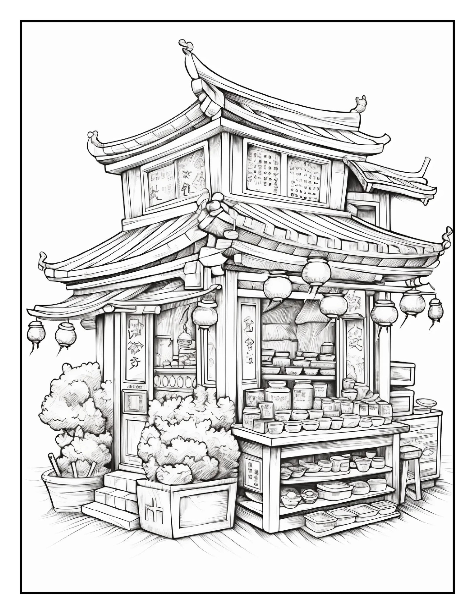 150 Chinese Shop Coloring Pages-Robs Books