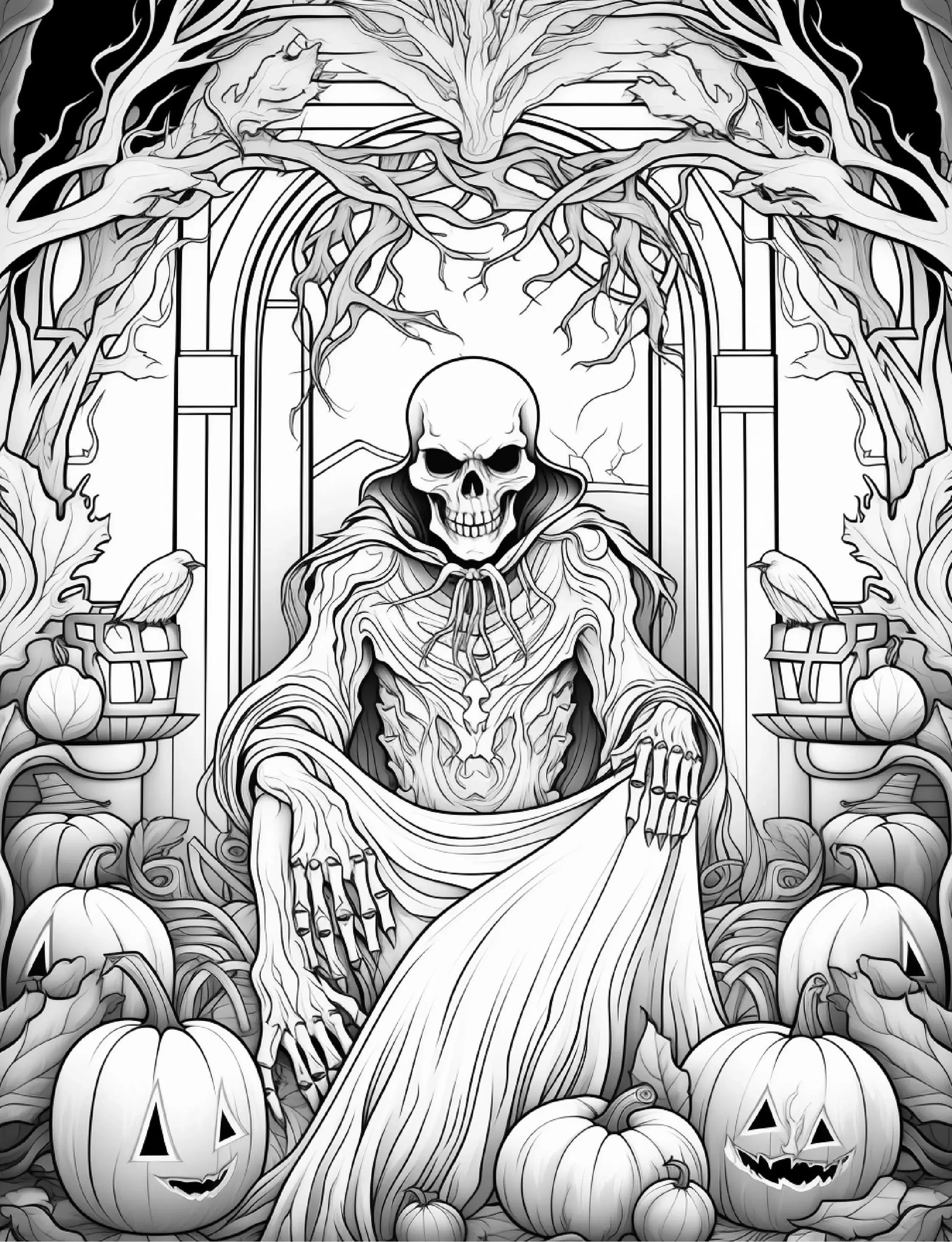 240 Halloween Coloring Pages For Adults-Robs Books