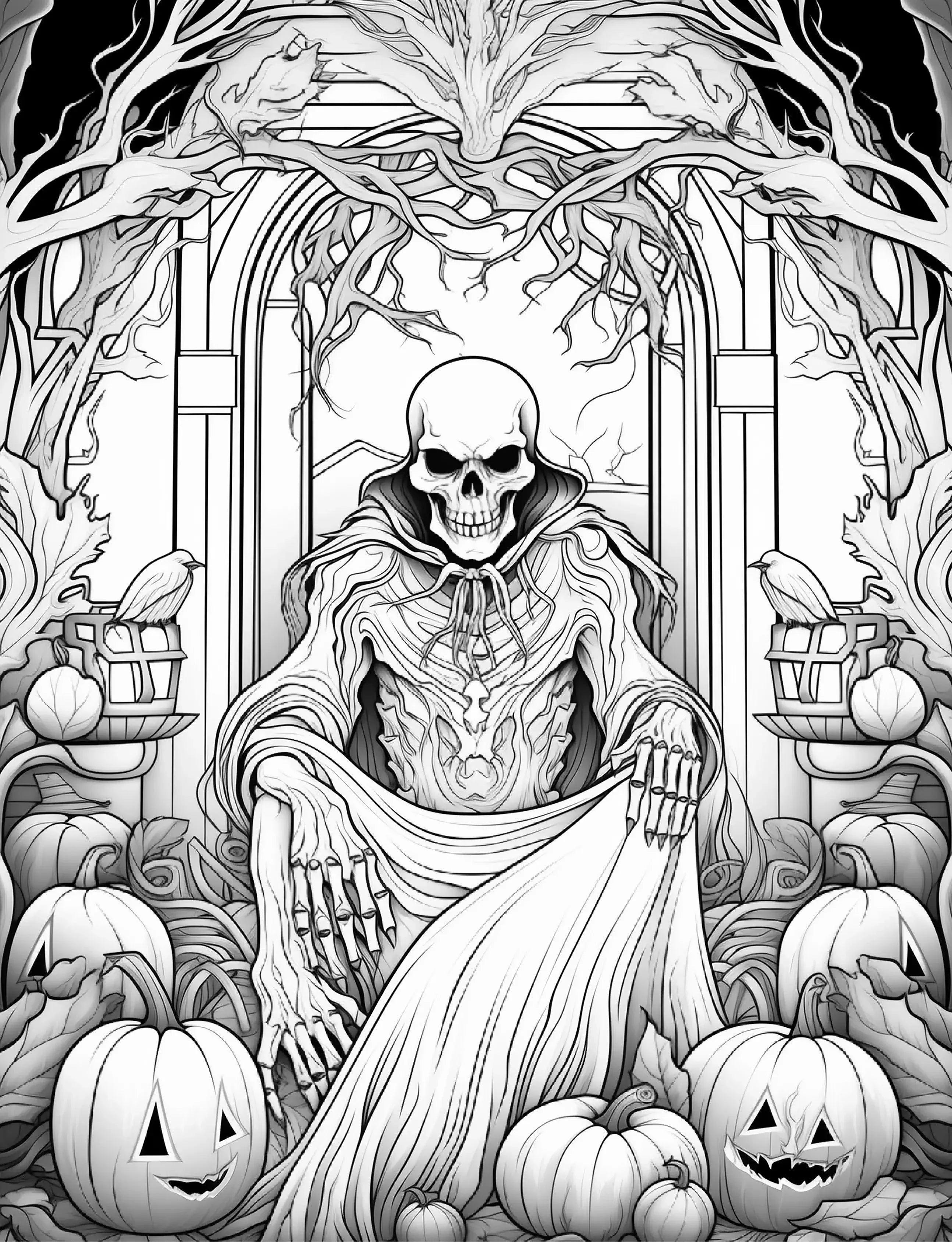 240 Halloween Coloring Pages For Adults - Robs Books