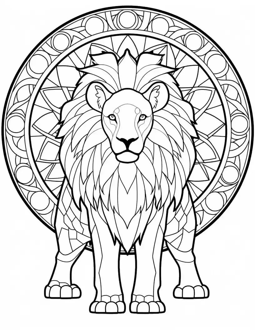 110 Animals Stained Glass Coloring Pages-Robs Books