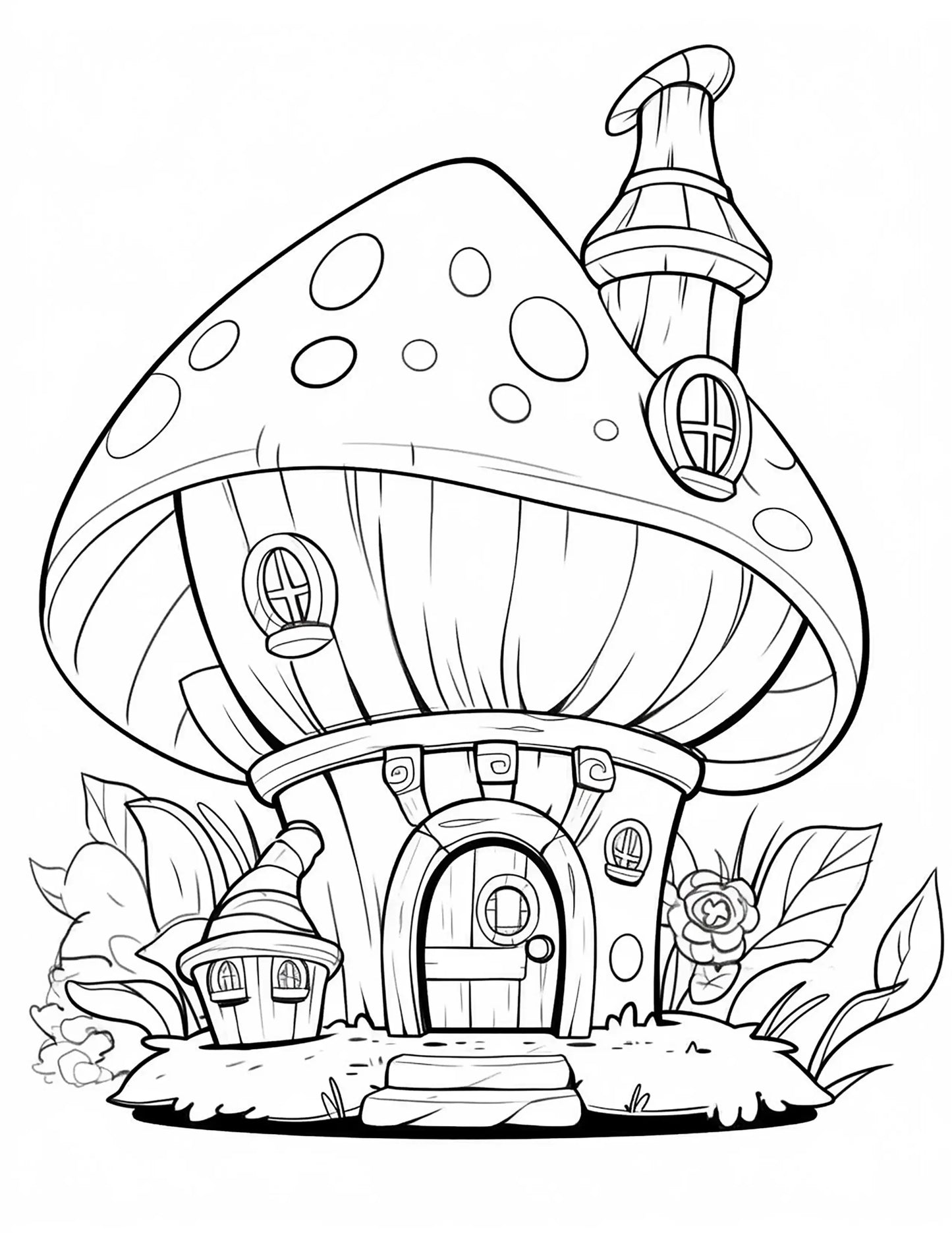 140 Fairy House Coloring Pages 1-Robs Books