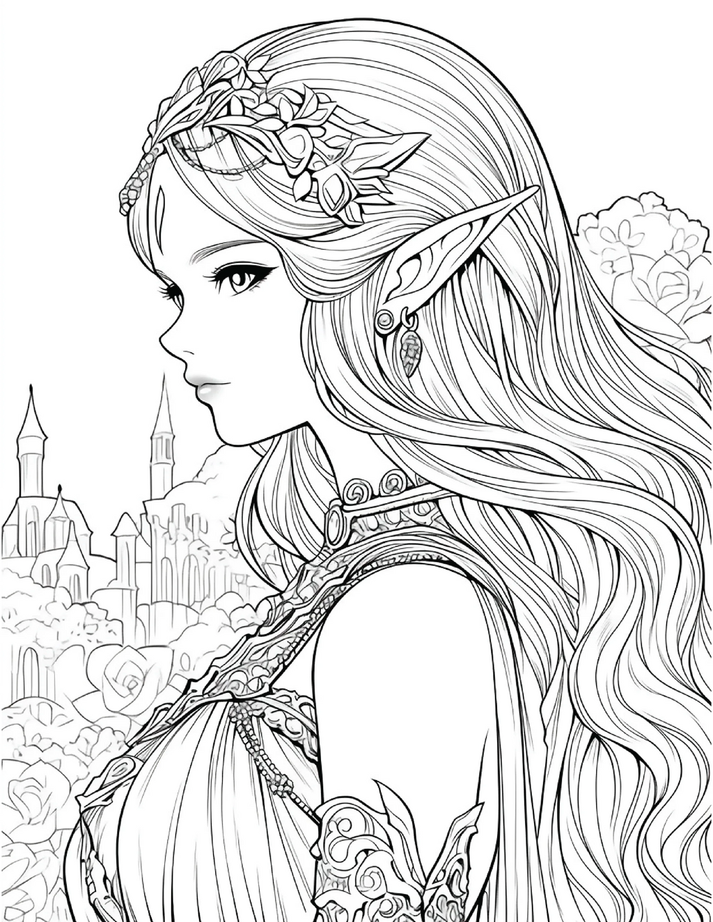 300 Elf Princess Coloring Pages 11 - Robs Books