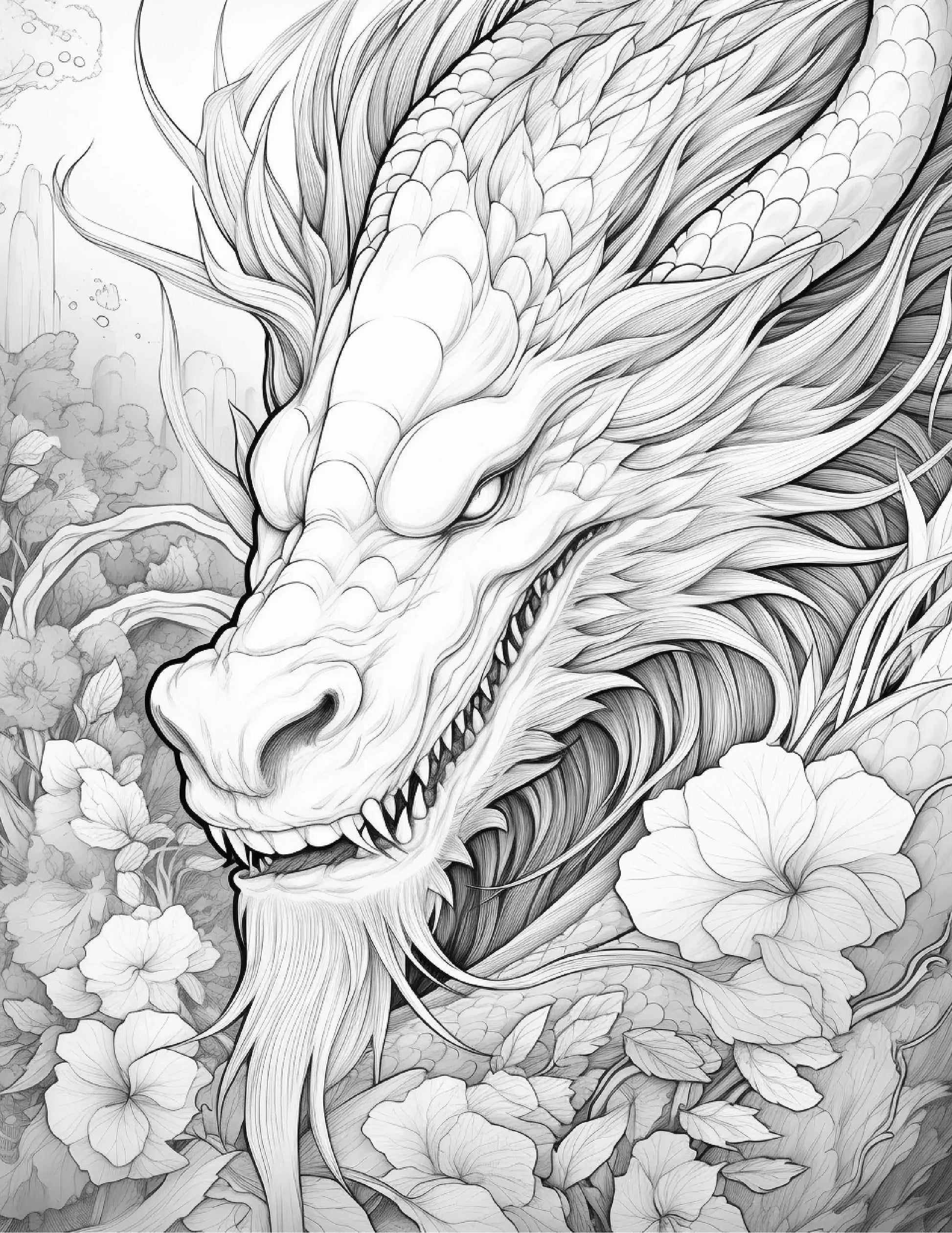270 Chinese Dragon Coloring Pages For Adults 3-Robs Books