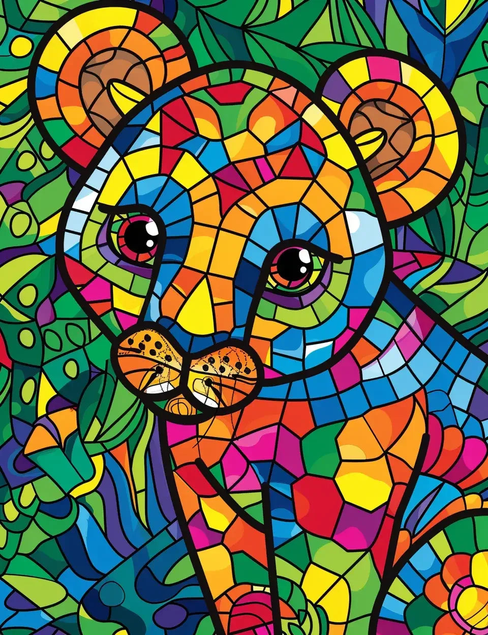 100 Animals Stained Glass Coloring Pages 2-Robs Books