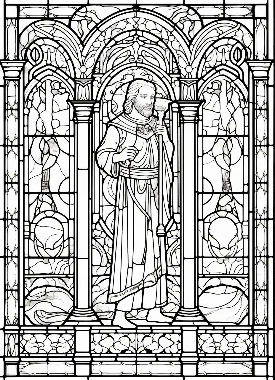 150 Stained Glass Coloring pages 2-Robs Books