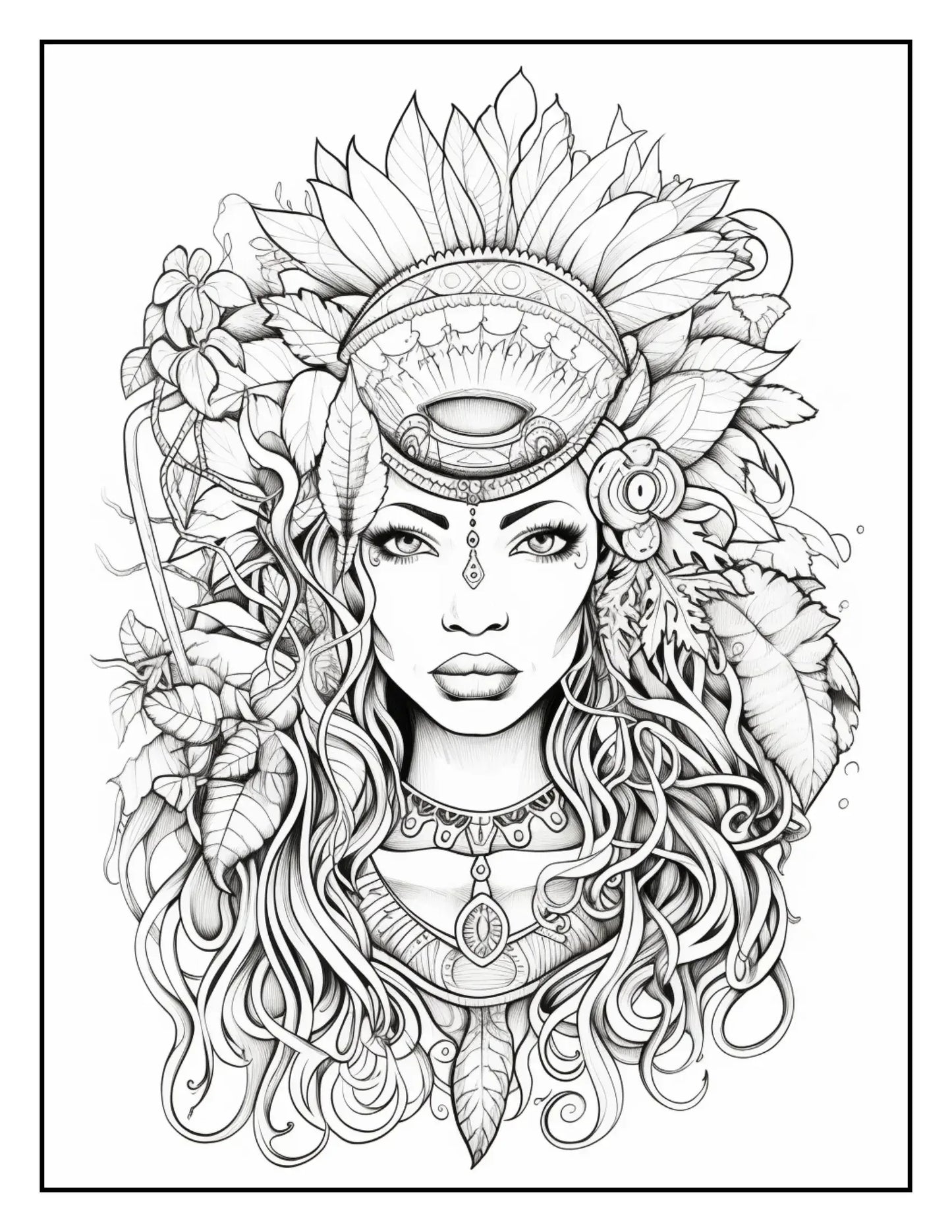 African-Black-Woman-Coloring Book 163 Pages-Robs Books