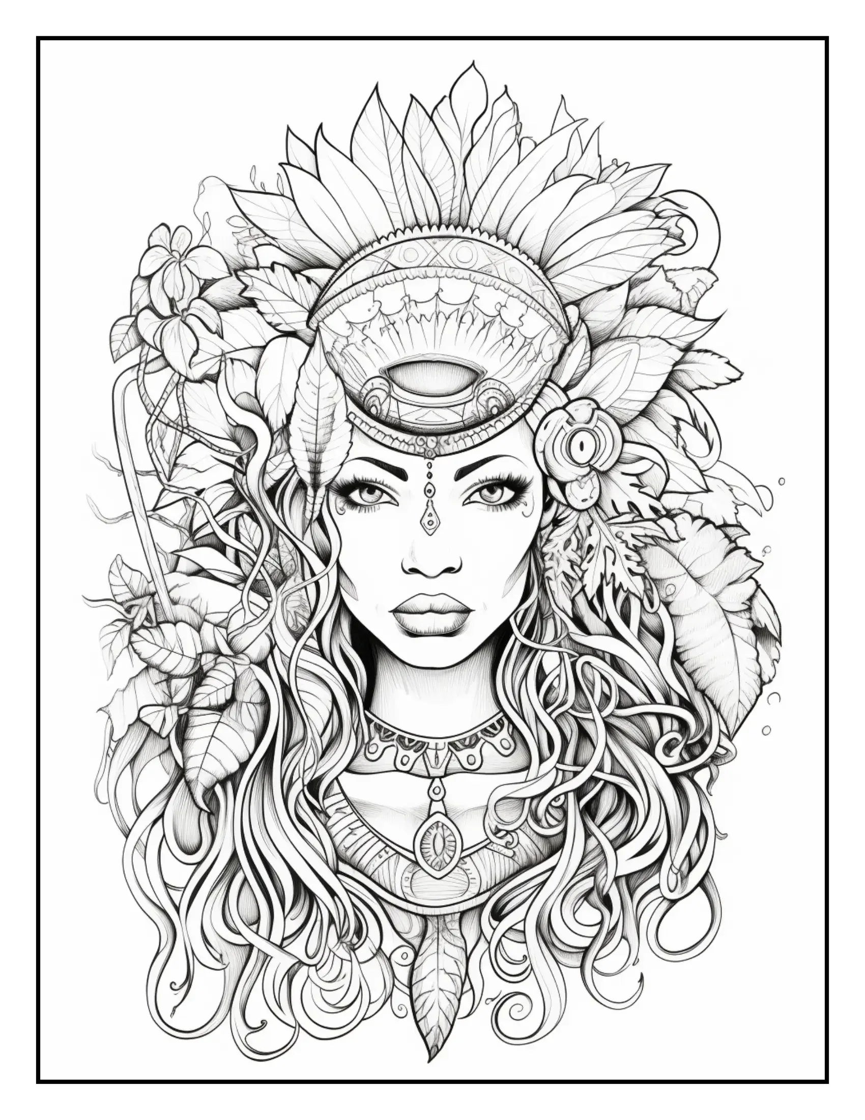 African-Black-Woman-Coloring Book 163 Pages-Robs Books