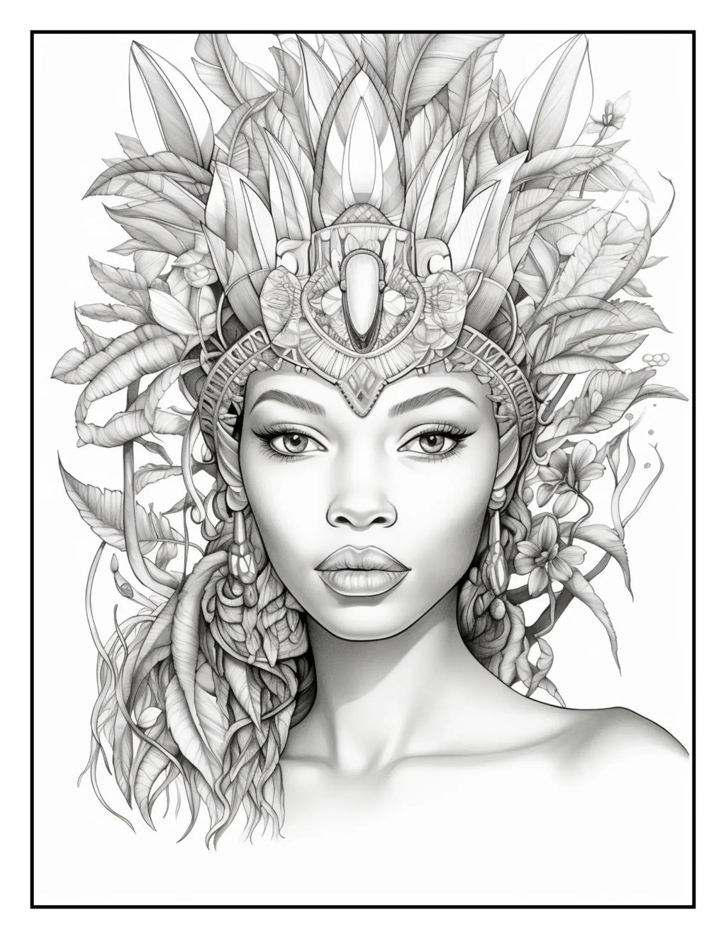 African-Black-Woman-Coloring Book 163 Pages - Robs Books