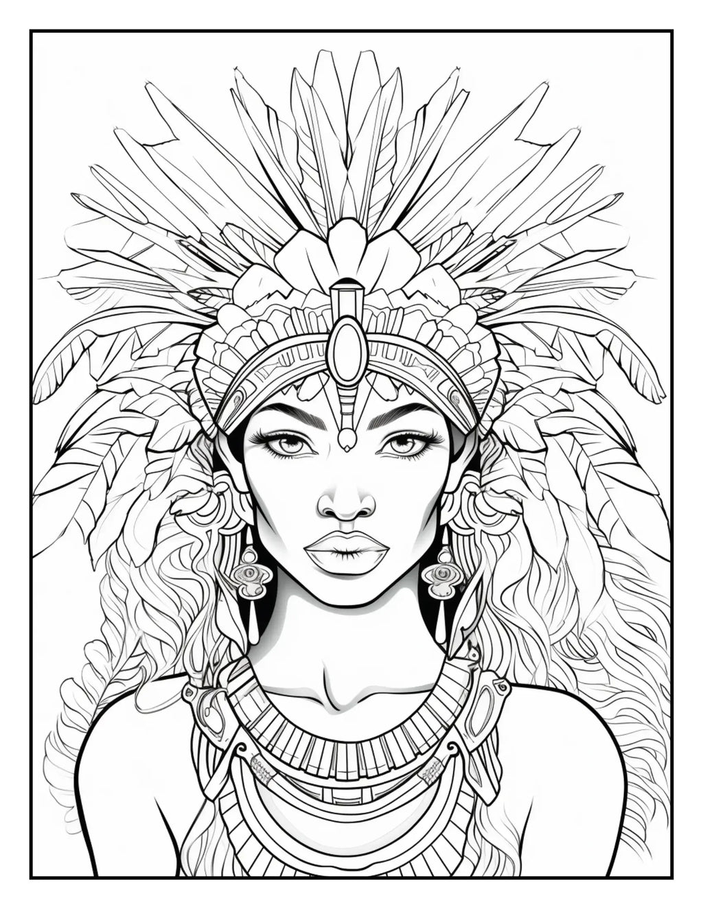 African-Black-Woman-Coloring Book 163 Pages - Robs Books