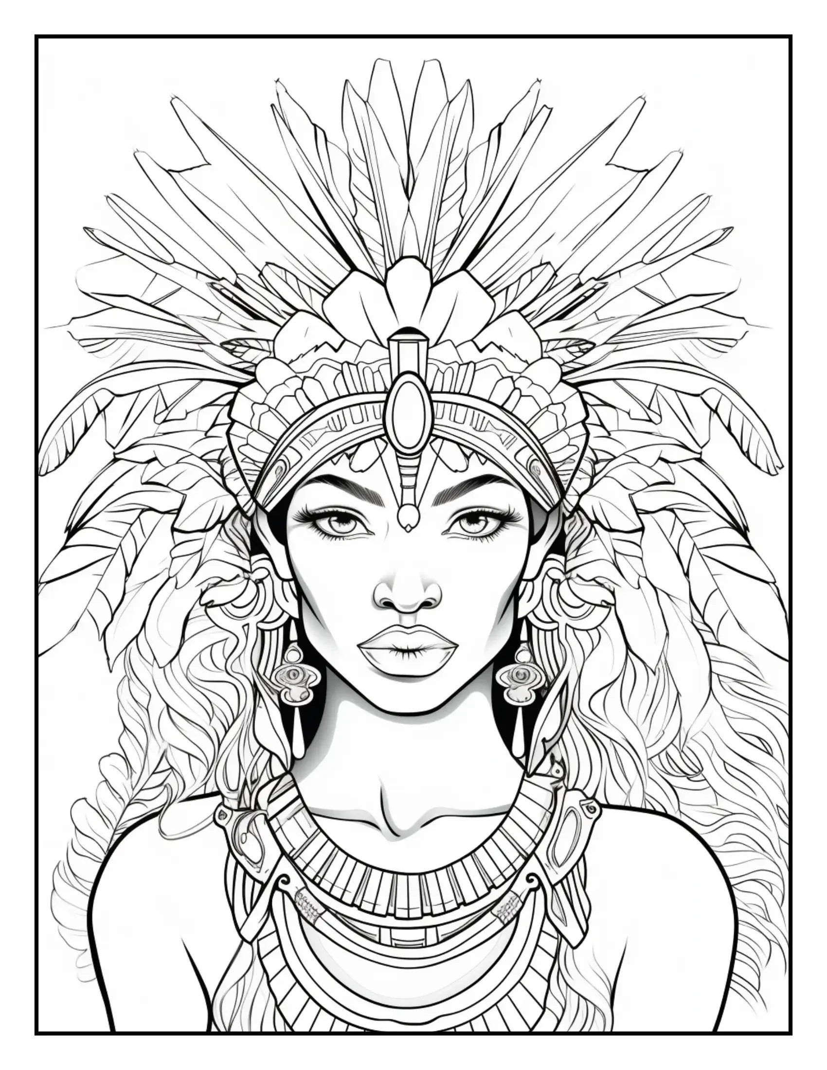 African-Black-Woman-Coloring Book 163 Pages-Robs Books