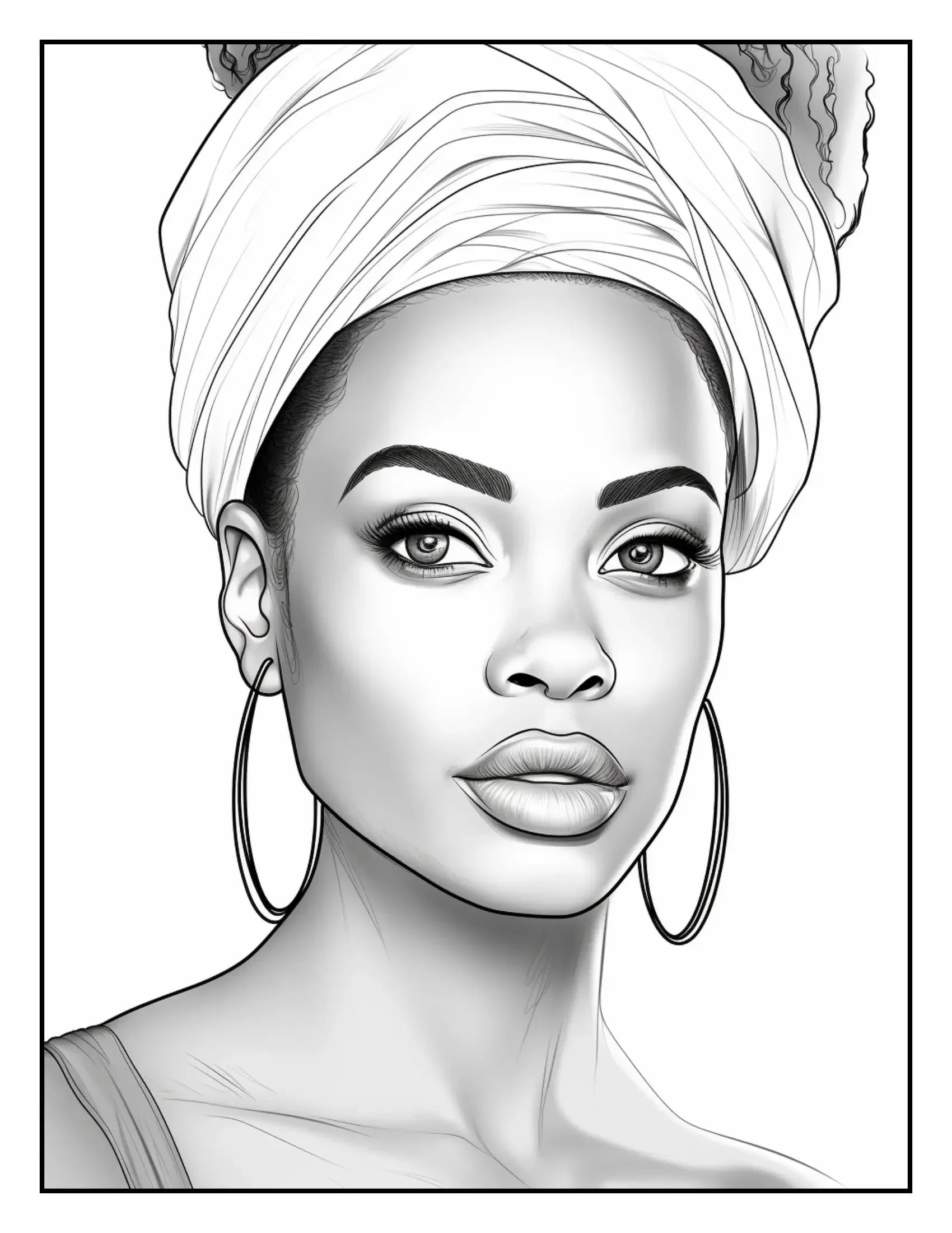 African Black Woman Coloring Book 62 Pages-Robs Books