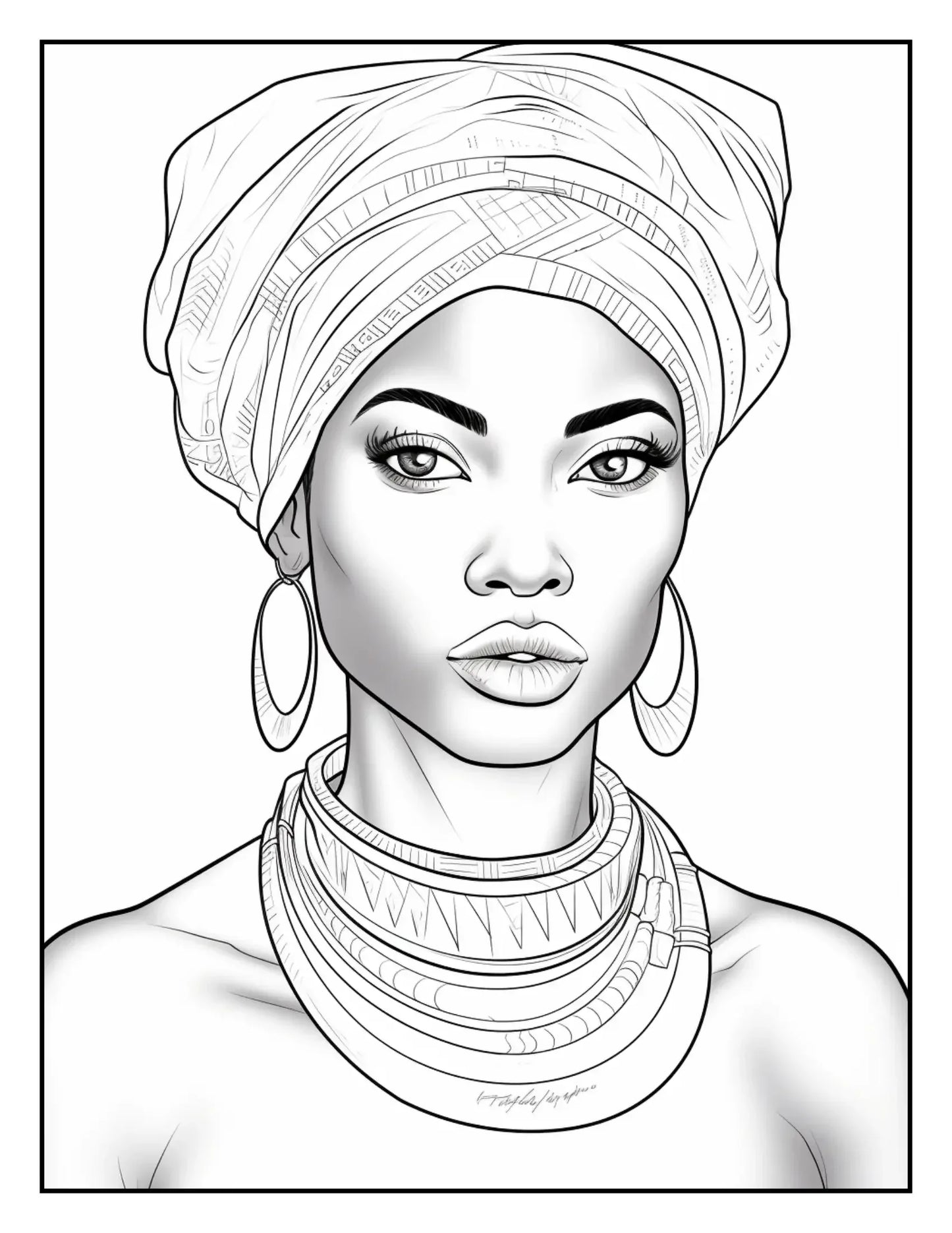 African Black Woman Coloring Book 62 Pages-Robs Books