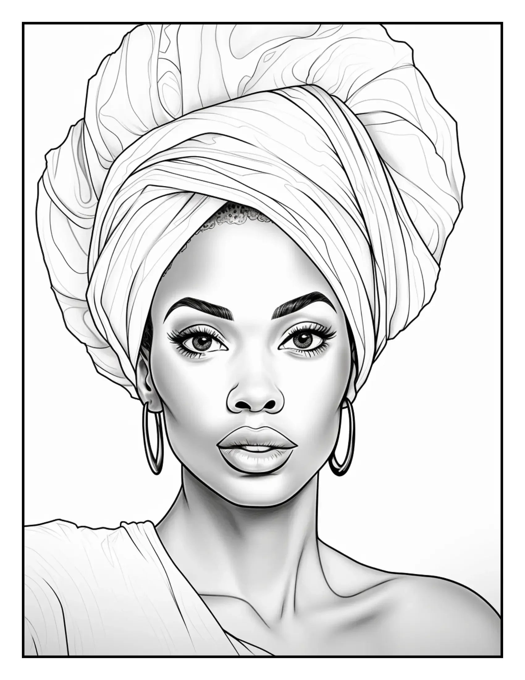 African Black Woman Coloring Book 62 Pages-Robs Books