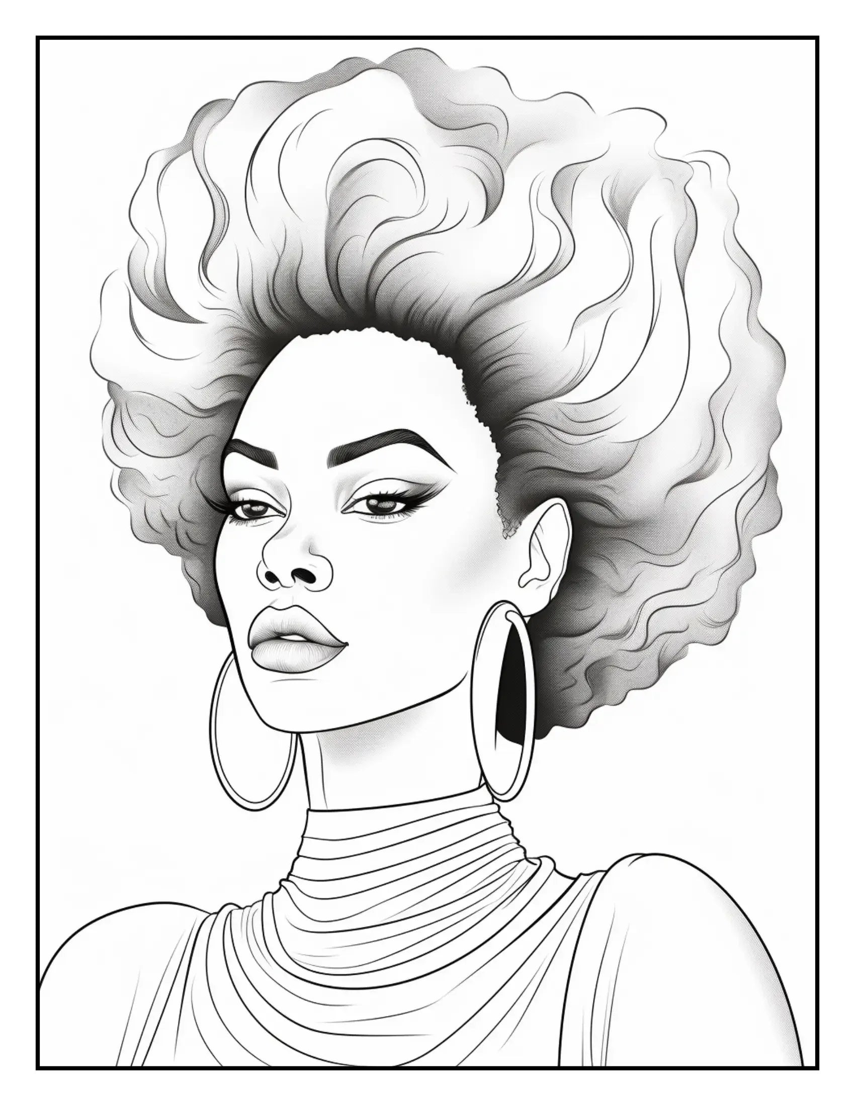 African Black Woman Coloring Book 62 Pages-Robs Books