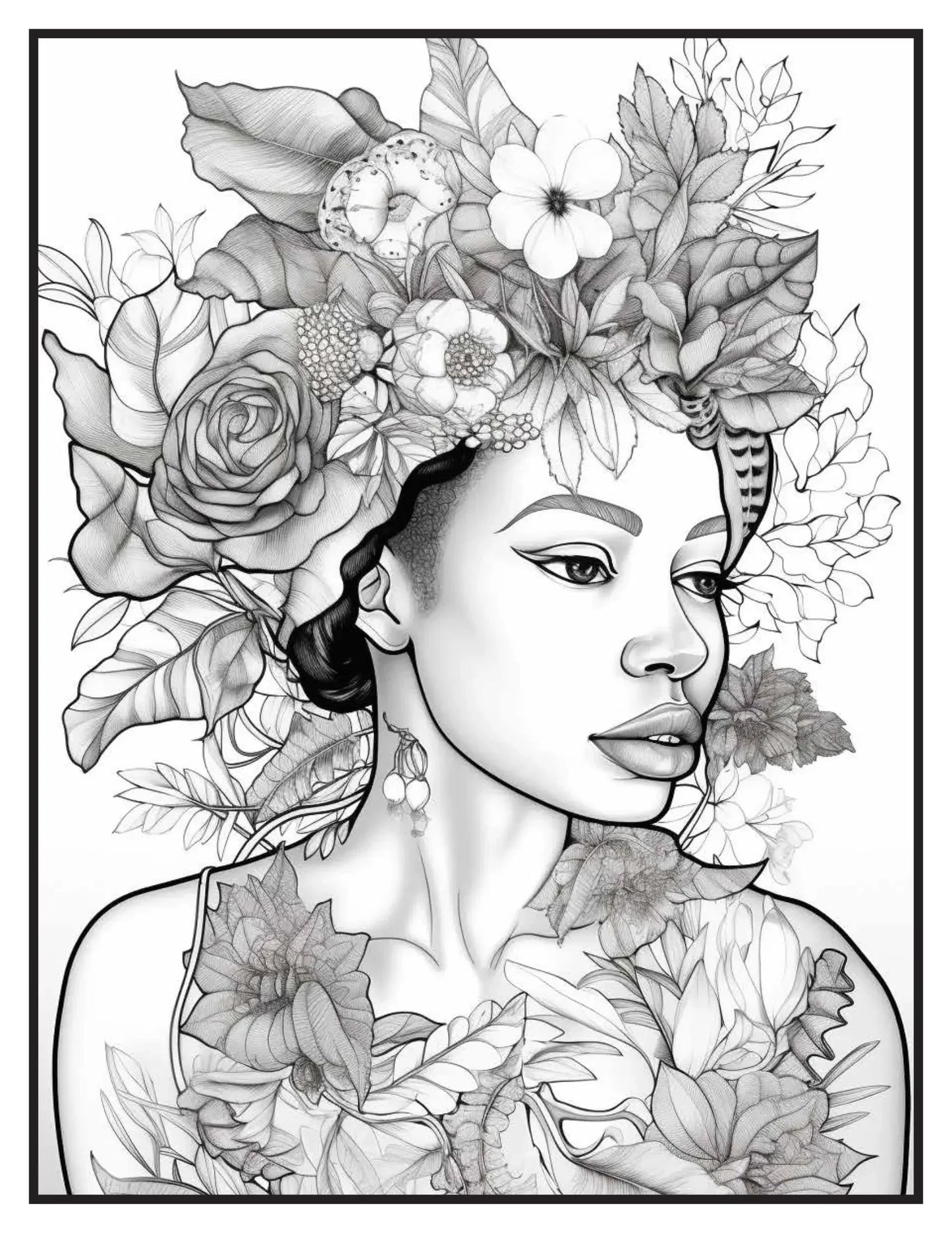 African Black Woman Coloring Book Pages 2-Robs Books