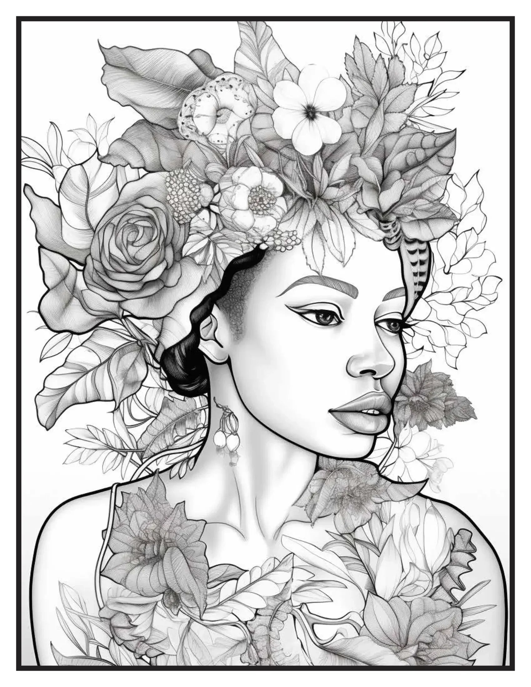 African Black Woman Coloring Book Pages 2-Robs Books