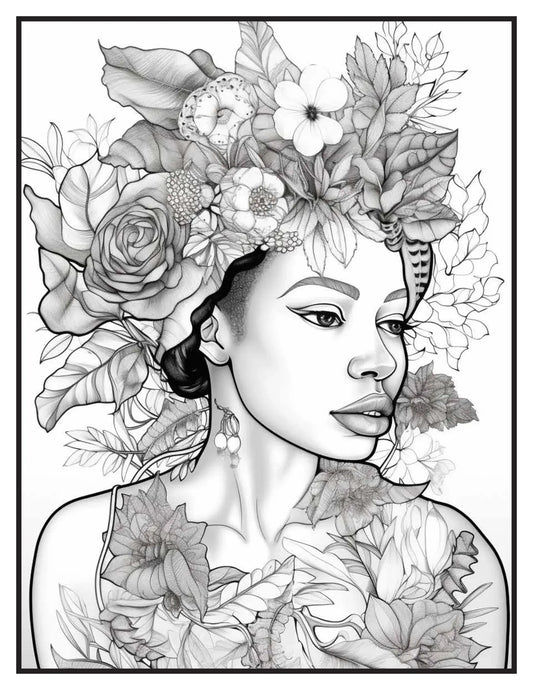 African Black Woman Coloring Book Pages 2-Robs Books