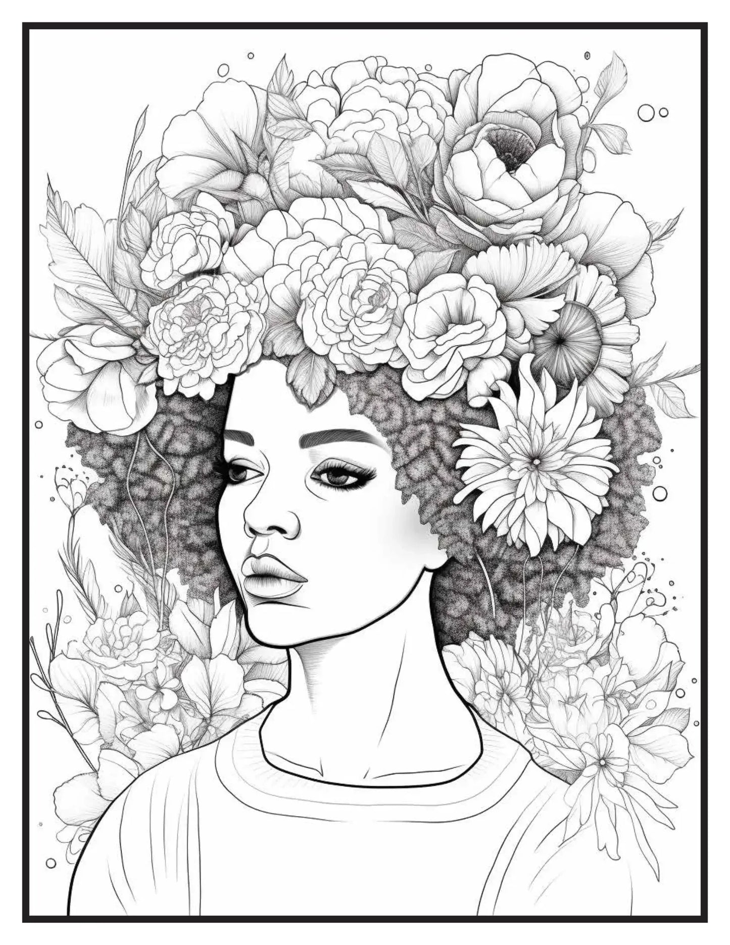African Black Woman Coloring Book Pages 2-Robs Books