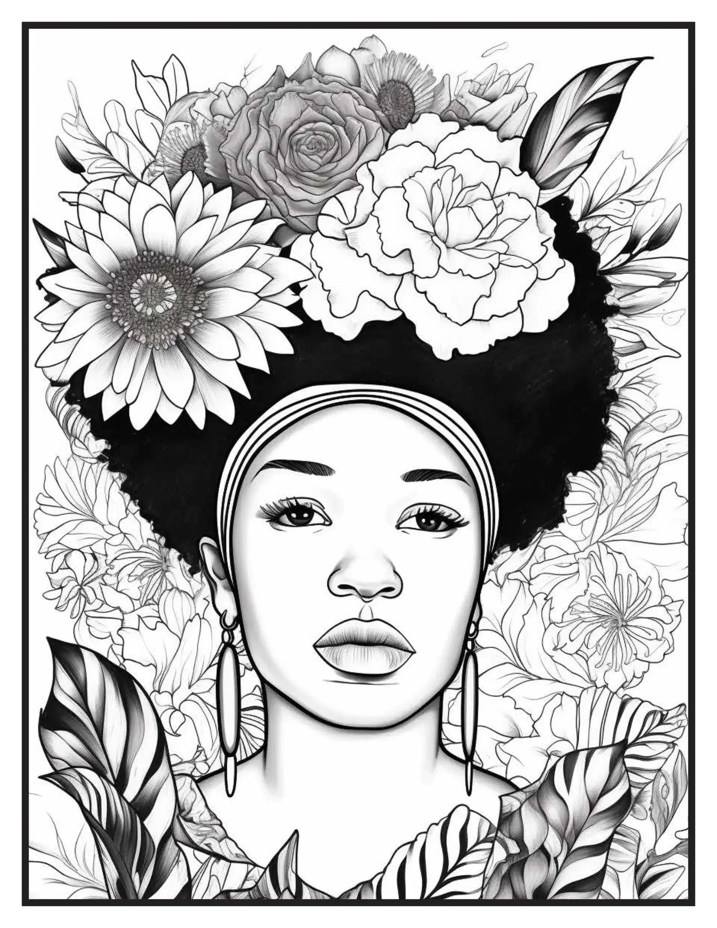 African Black Woman Coloring Book Pages 2-Robs Books