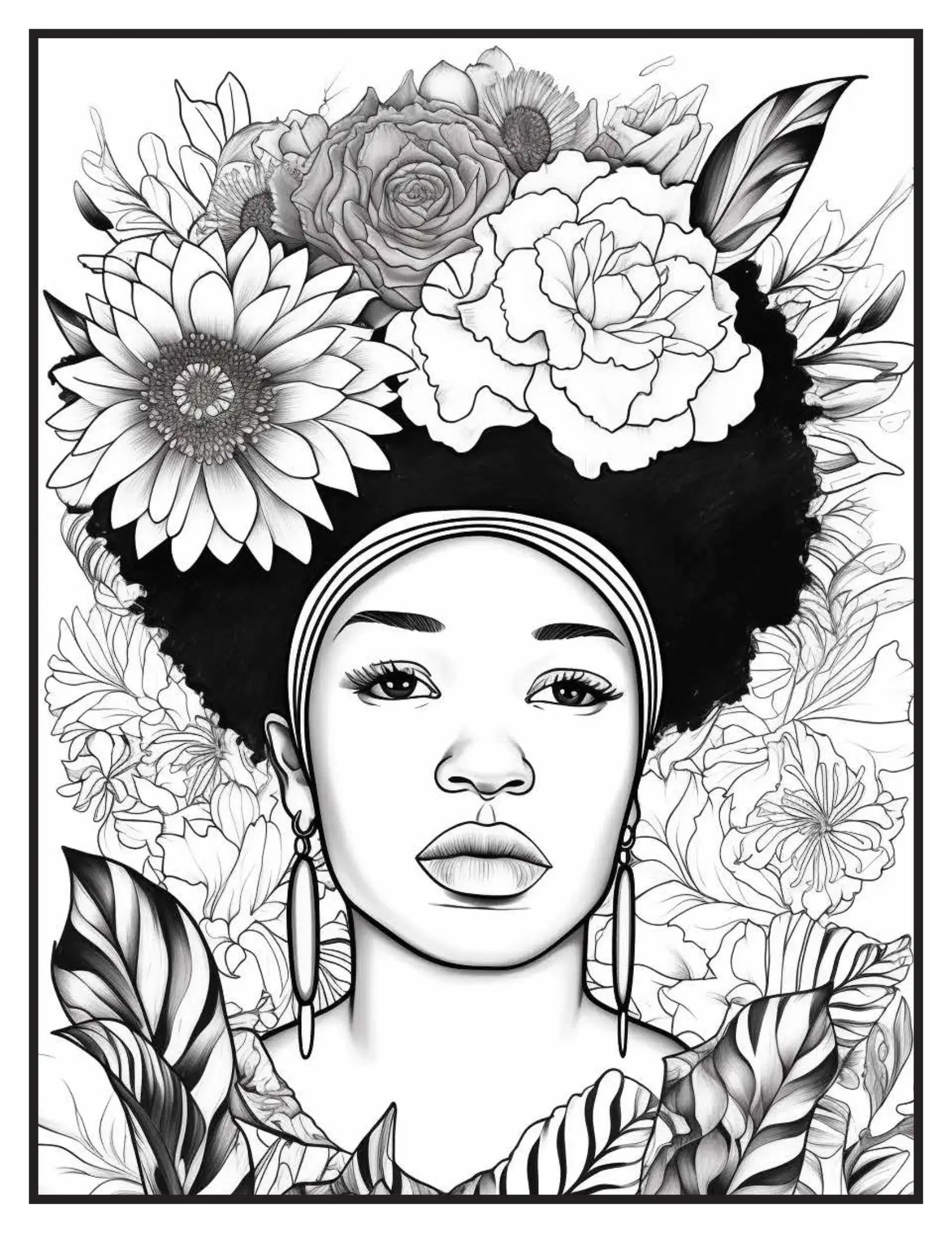 African Black Woman Coloring Book Pages 2-Robs Books