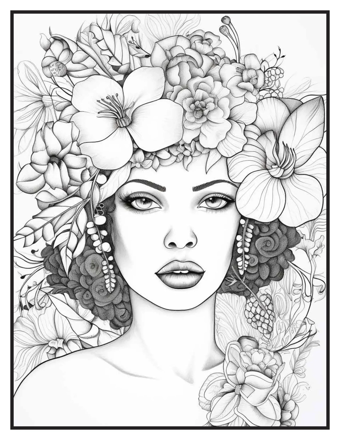 African Black Woman Coloring Book Pages 2-Robs Books