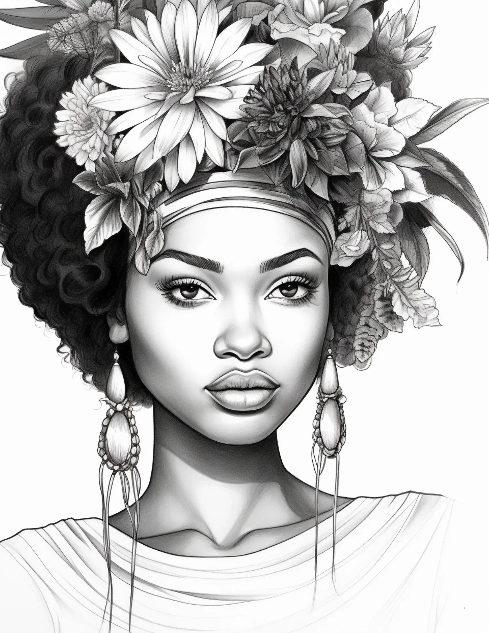 African Black Woman Coloring Pages for Adults 0-Robs Books