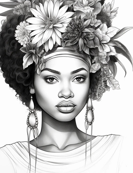 African Black Woman Coloring Pages for Adults 0-Robs Books