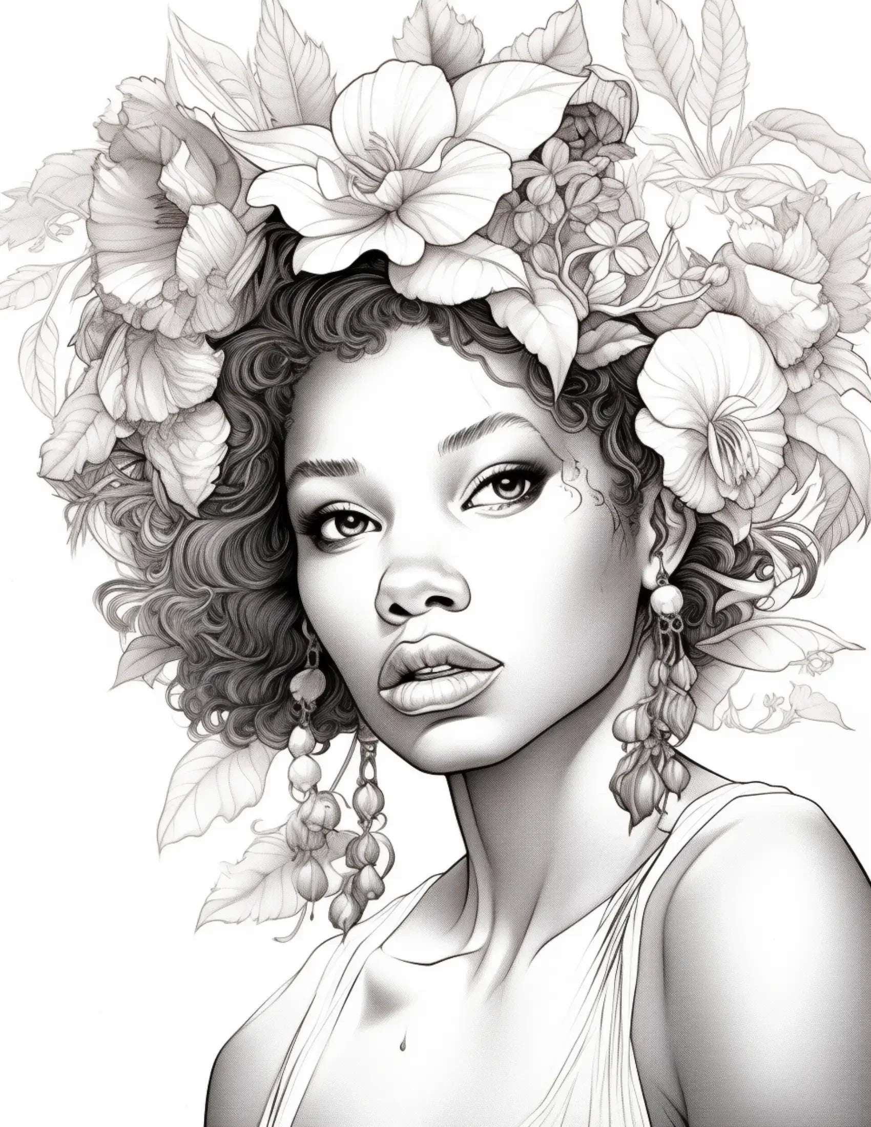 African Black Woman Coloring Pages for Adults 0-Robs Books