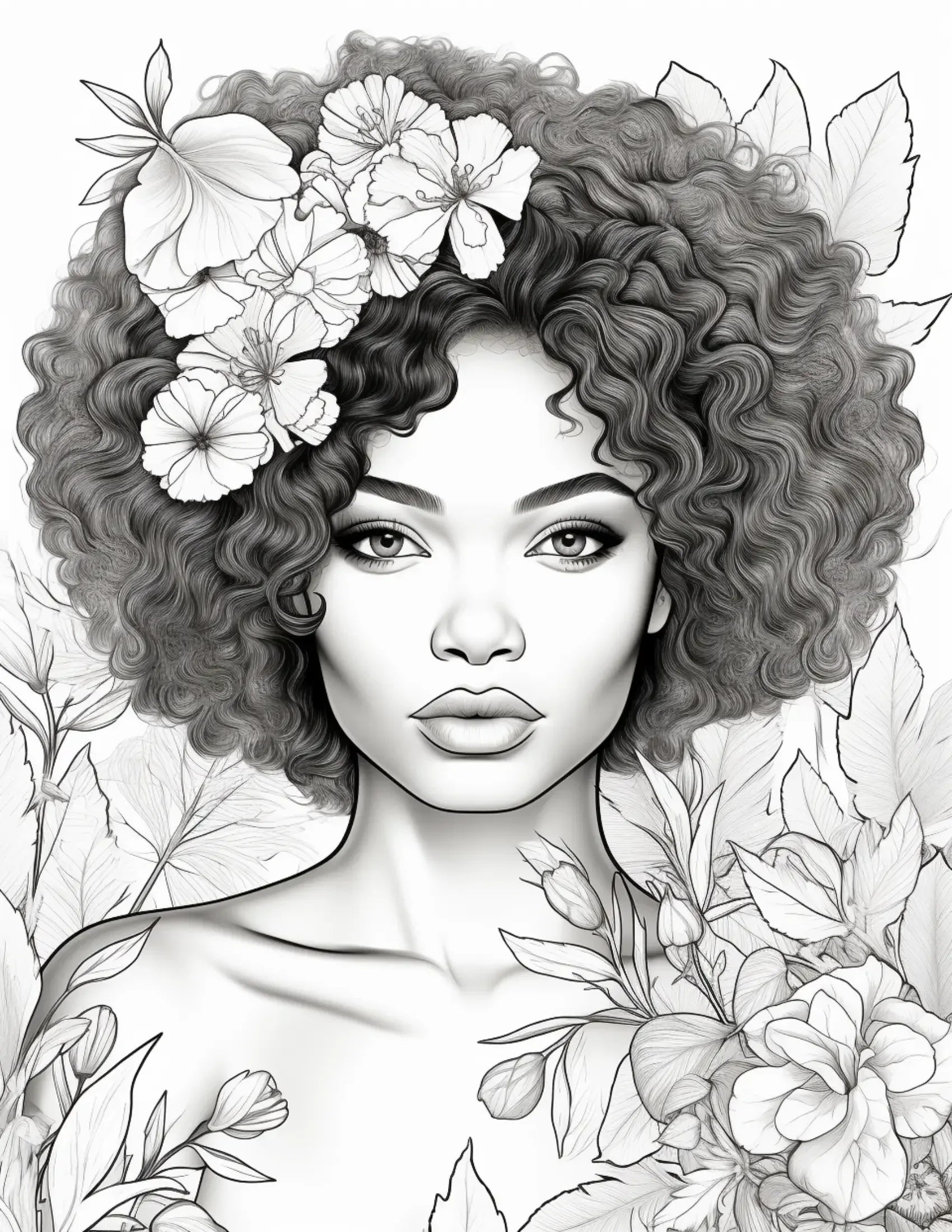 African Black Woman Coloring Pages for Adults 0-Robs Books