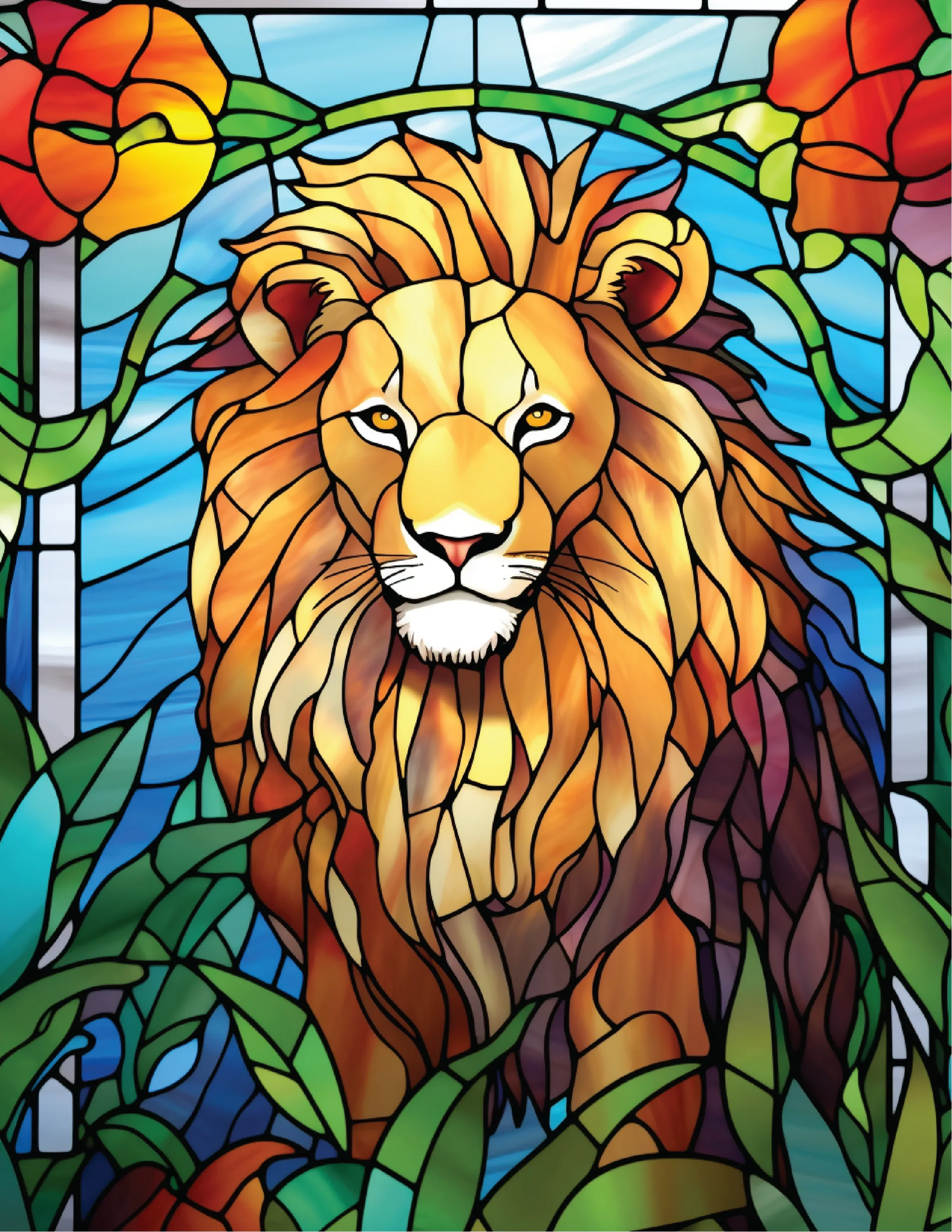 110 Animals Stained Glass Coloring Pages 1-Robs Books