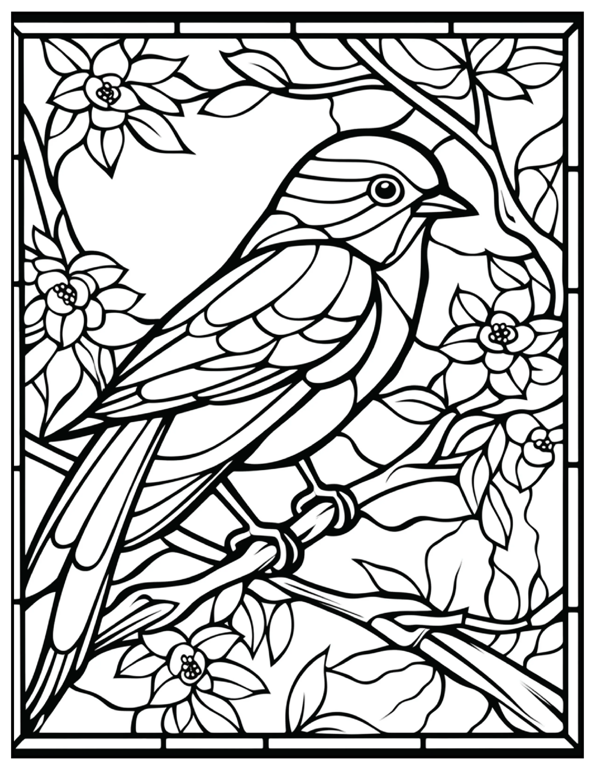 110 Animals Stained Glass Coloring Pages 1-Robs Books