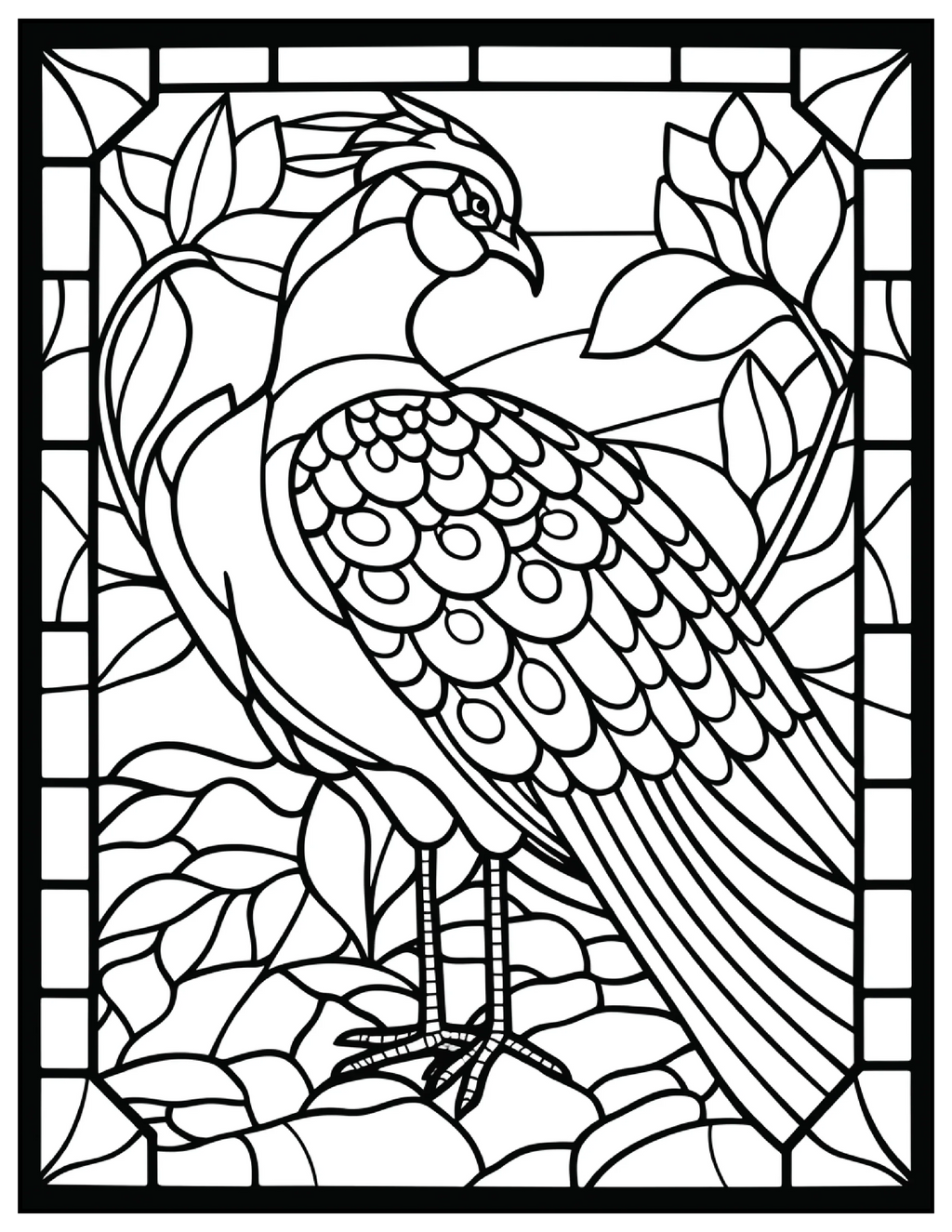 110 Animals Stained Glass Coloring Pages 1 - Robs Books