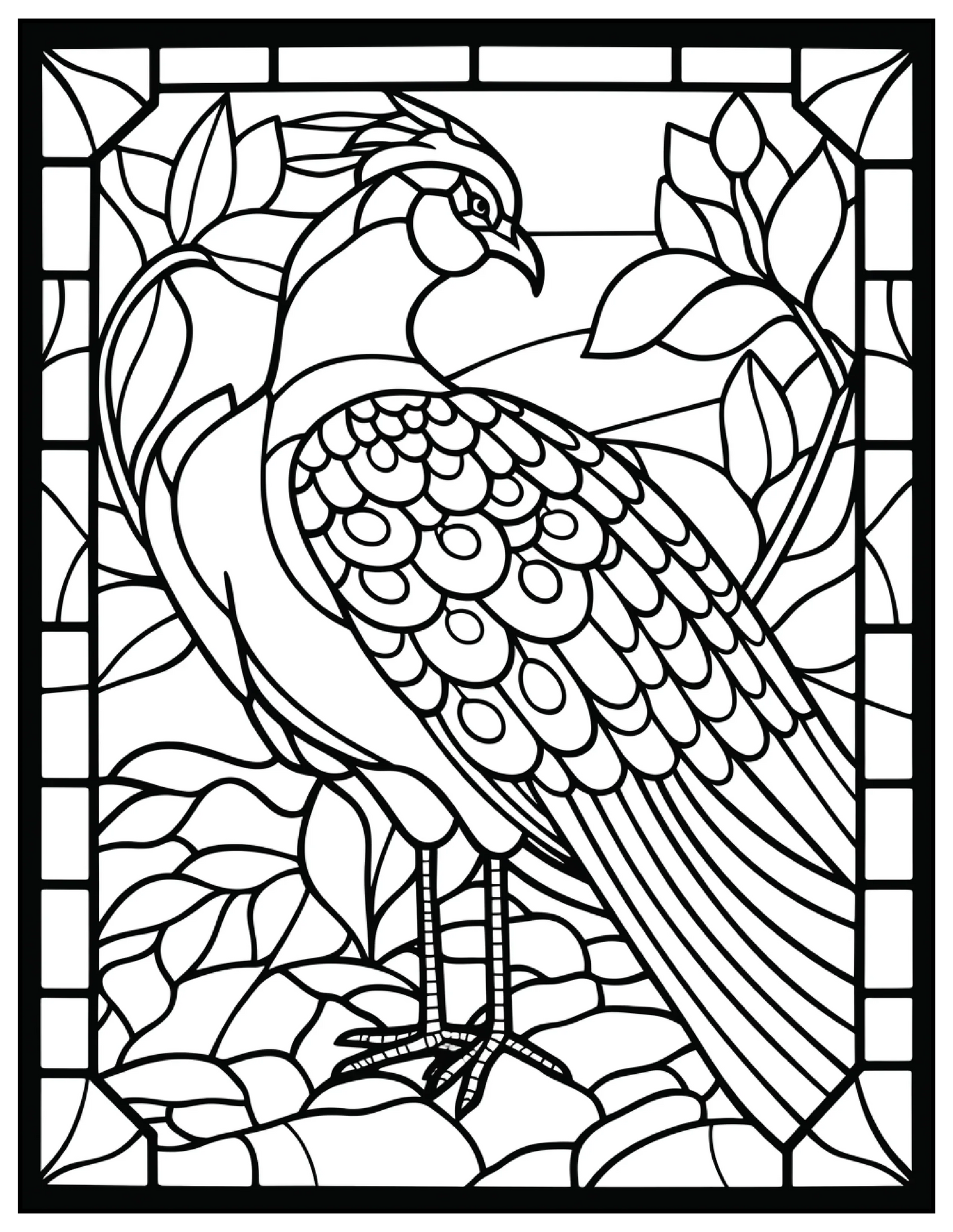 110 Animals Stained Glass Coloring Pages 1-Robs Books