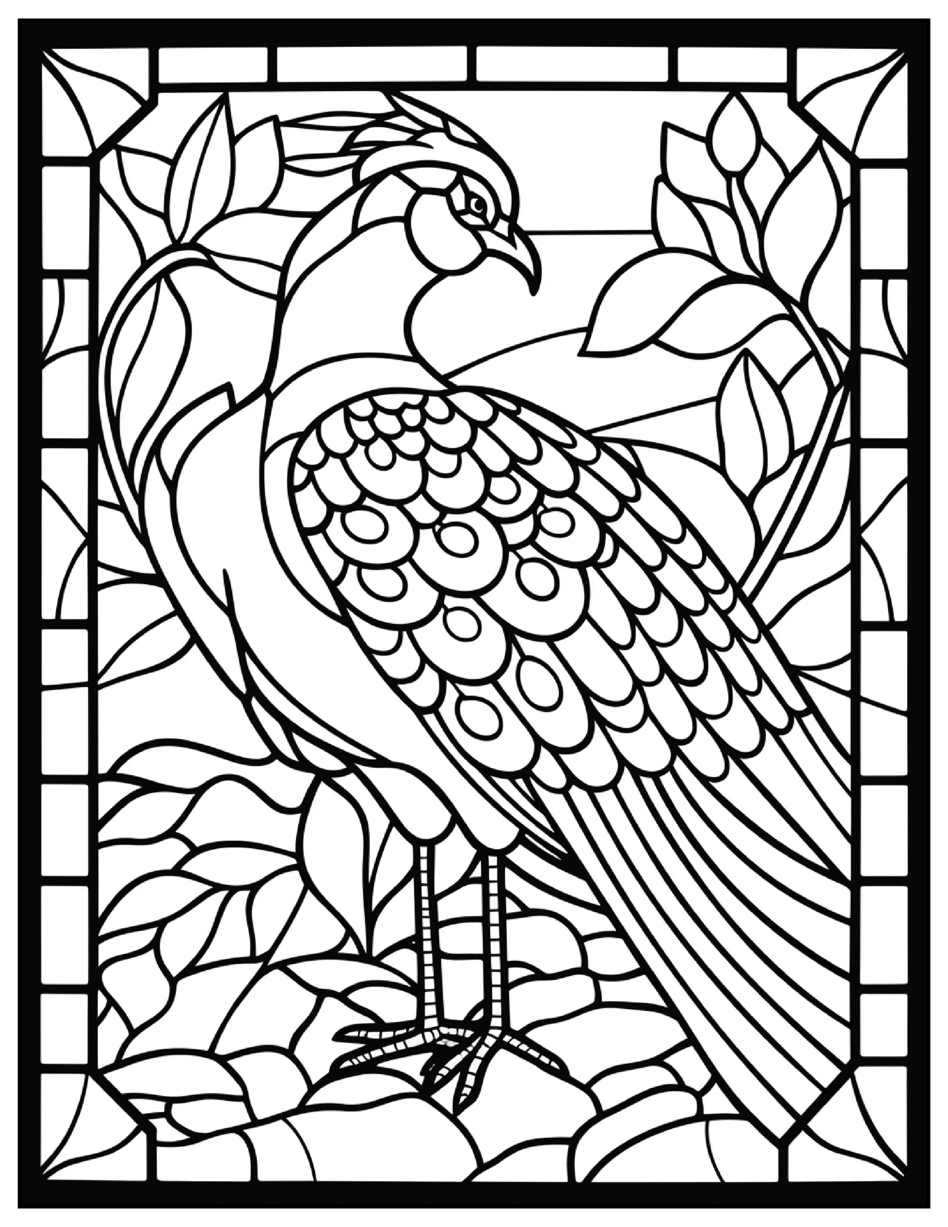 110 Animals Stained Glass Coloring Pages 1-Robs Books