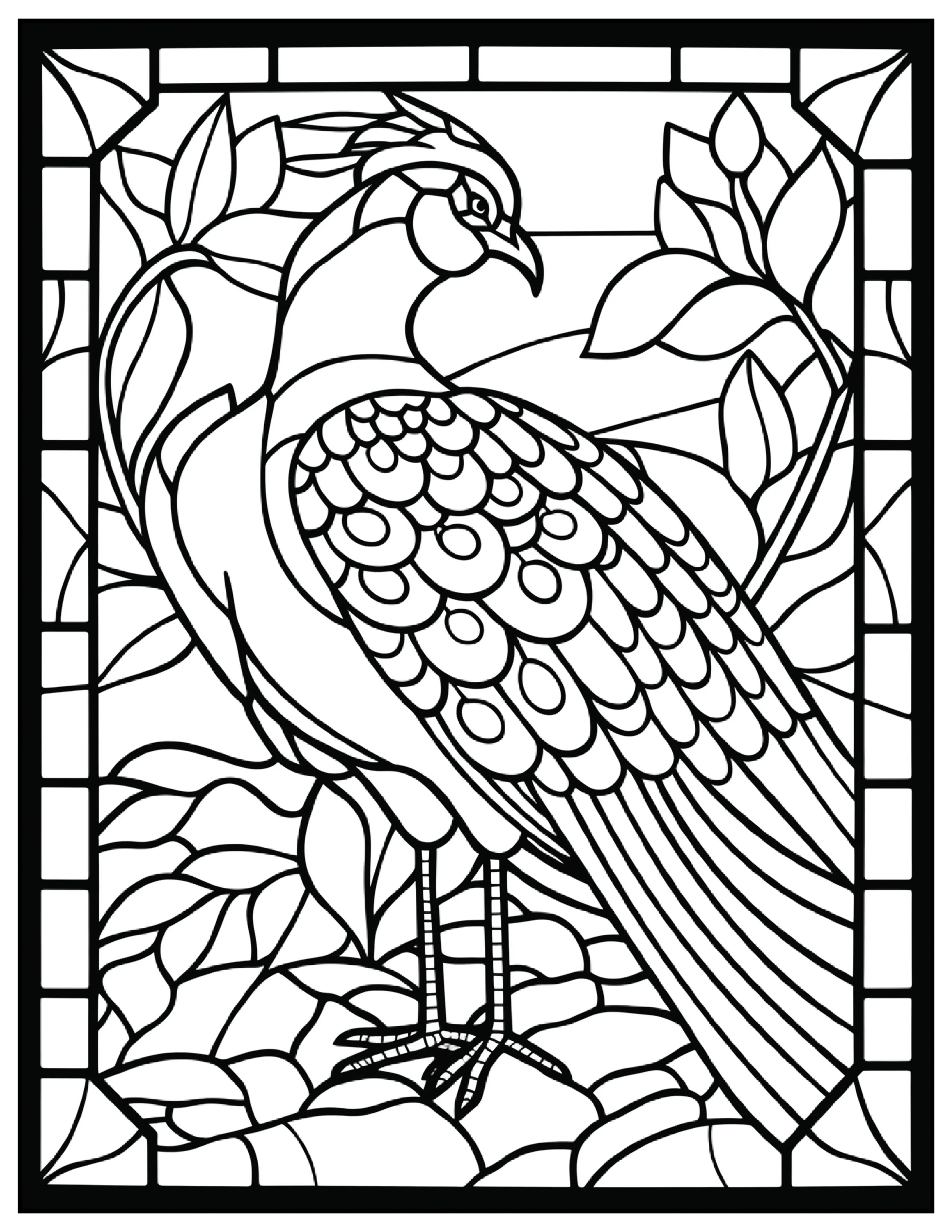 110 Animals Stained Glass Coloring Pages 1 - Robs Books